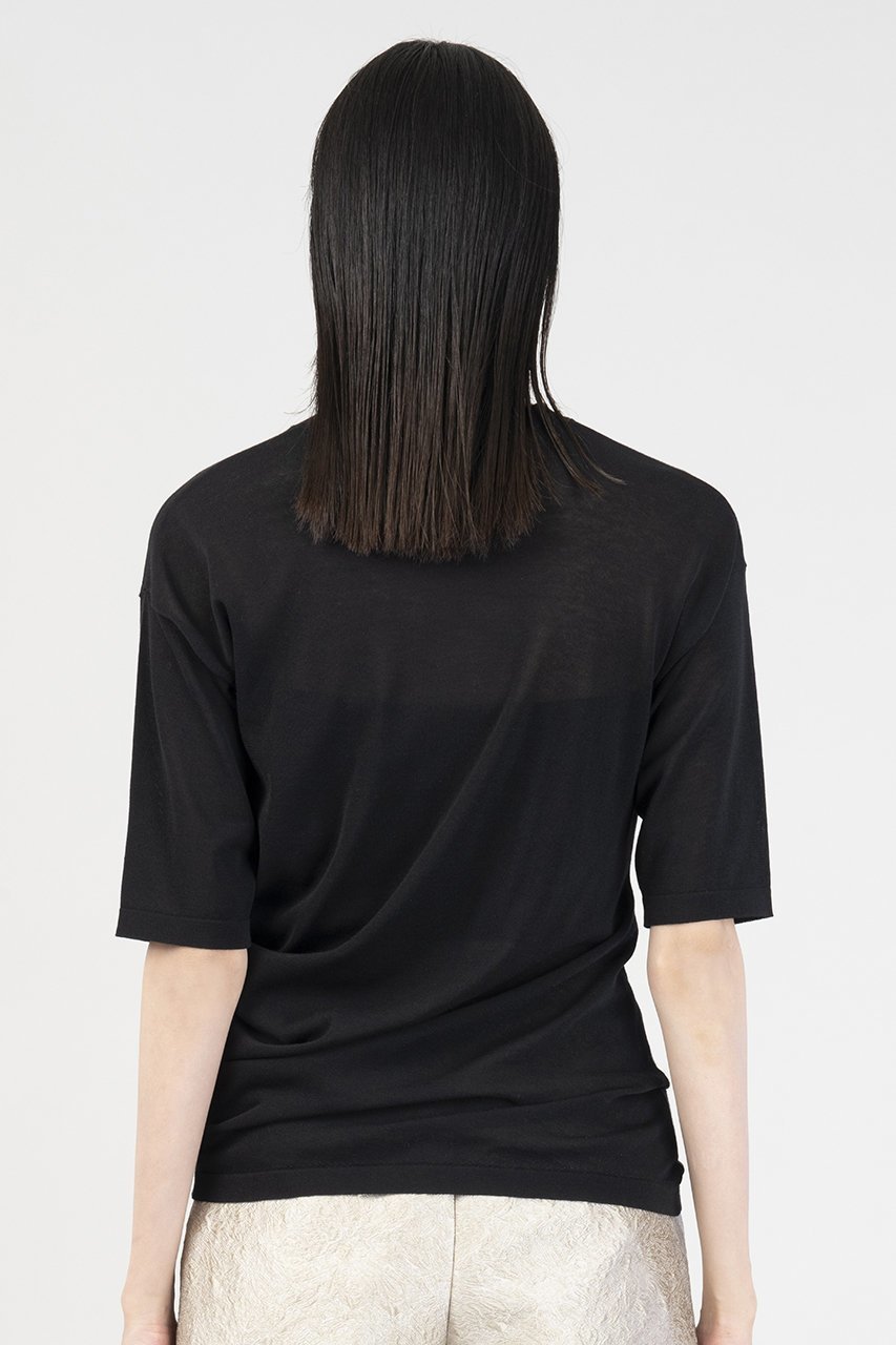 【エステータ/esteta】のシアーニット 5分袖ドレープ 人気、トレンドファッション・服の通販 founy(ファニー) 　ファッション　Fashion　レディースファッション　Fashion for Women　トップス・カットソー　Cut & Sew Tops　ニット　Knit Tops & Sweaters　カジュアルプルオーバー・ニットトップス　Pullovers & Knit Tops / Casual Pullovers　エレガント 上品　Elegant　シンプル　Simple, Minimal　ドレープ　Drape, Draping Fabric　フィット　Fit, Slim Fit　夏　Summer　春　Spring　S/S・春夏　SS, Spring/Summer, Warm Season　other-6|ID: prp329100004410956 ipo3291000000032944628