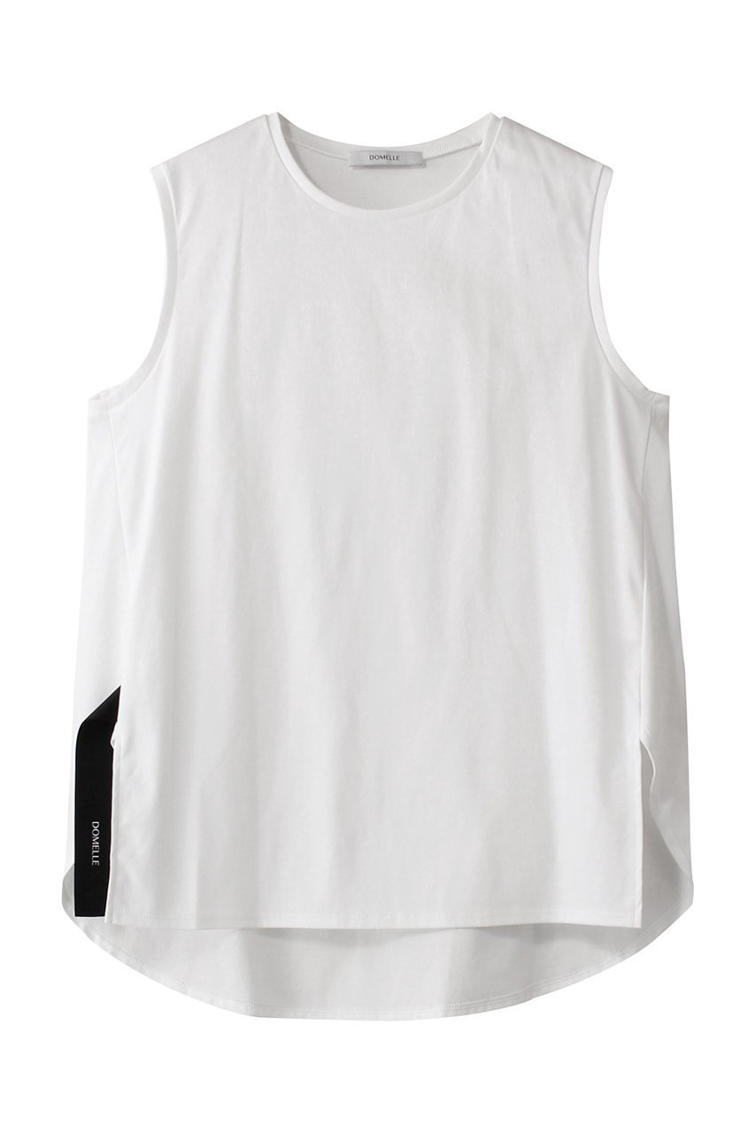 【ドメル/DOMELLE】のベーシック スリーブレス トップス 人気、トレンドファッション・服の通販 founy(ファニー) 　ファッション　Fashion　レディースファッション　Fashion for Women　トップス・カットソー　Cut & Sew Tops　キャミソール&ノースリーブ　Camisoles & Sleeveless Tops　シャツ・ブラウス・オフィスカジュアル　Elegant Blouses & Button-Ups　ロングTシャツ・Tシャツ　Longline T-Shirts & Tees　カットソー・ベーシックTシャツ　Cut-and-Sewn Tops / Stretch Tees & Basics　インナー　Innerwear　キャミソール　Camisole, Spaghetti Strap Top　シルケット　Silket, Silky Cotton　シンプル　Simple, Minimal　ジャケット　Jacket, Outerwear　スリーブ　Sleeve, Long Sleeve / Short Sleeve　タンク　Tank Top, Sleeveless Top　ノースリーブ　Sleeveless, No-Sleeve　プリント　Print, Printed Pattern　ベーシック　Basic, Essential　 other-1|ID: prp329100004410964 ipo3291000000032796781