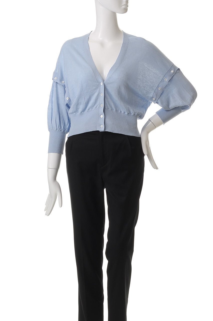 【ドメル/DOMELLE】のリネンニット カーディガン 人気、トレンドファッション・服の通販 founy(ファニー) 　ファッション　Fashion　レディースファッション　Fashion for Women　トップス・カットソー　Cut & Sew Tops　ニット　Knit Tops & Sweaters　カーディガン・羽織り　Layered Style Cardigans　カーディガン　Cardigan, Knitwear　ショート　Short, Short Length　ドレス　Dress, One-Piece　ノースリーブ　Sleeveless, No-Sleeve　フランス　France, French　リネン　Linen, Linen Fabric　other-2|ID: prp329100004410967 ipo3291000000032944520