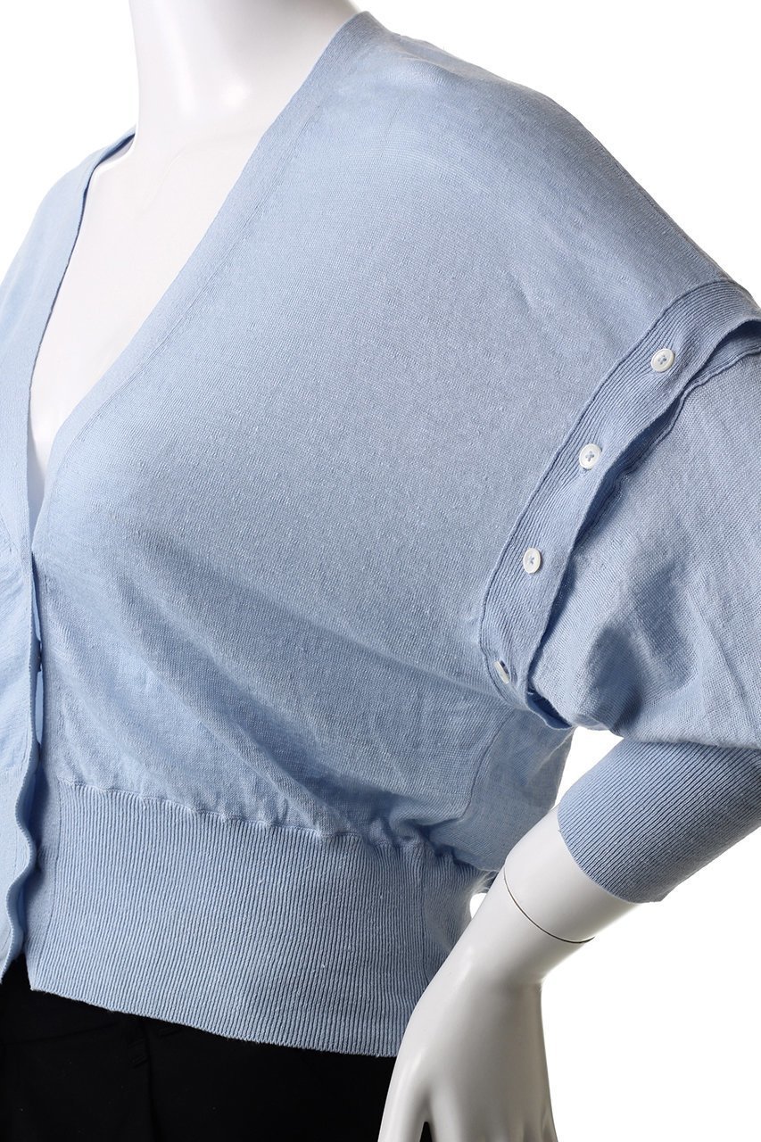 【ドメル/DOMELLE】のリネンニット カーディガン 人気、トレンドファッション・服の通販 founy(ファニー) 　ファッション　Fashion　レディースファッション　Fashion for Women　トップス・カットソー　Cut & Sew Tops　ニット　Knit Tops & Sweaters　カーディガン・羽織り　Layered Style Cardigans　カーディガン　Cardigan, Knitwear　ショート　Short, Short Length　ドレス　Dress, One-Piece　ノースリーブ　Sleeveless, No-Sleeve　フランス　France, French　リネン　Linen, Linen Fabric　other-5|ID: prp329100004410967 ipo3291000000032944542