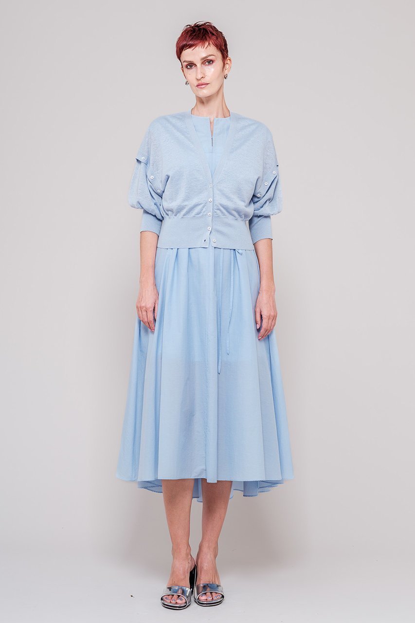 【ドメル/DOMELLE】のリネンニット カーディガン 人気、トレンドファッション・服の通販 founy(ファニー) 　ファッション　Fashion　レディースファッション　Fashion for Women　トップス・カットソー　Cut & Sew Tops　ニット　Knit Tops & Sweaters　カーディガン・羽織り　Layered Style Cardigans　カーディガン　Cardigan, Knitwear　ショート　Short, Short Length　ドレス　Dress, One-Piece　ノースリーブ　Sleeveless, No-Sleeve　フランス　France, French　リネン　Linen, Linen Fabric　other-7|ID: prp329100004410967 ipo3291000000032944561