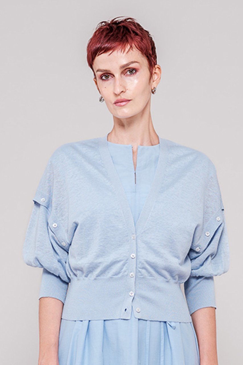 【ドメル/DOMELLE】のリネンニット カーディガン 人気、トレンドファッション・服の通販 founy(ファニー) 　ファッション　Fashion　レディースファッション　Fashion for Women　トップス・カットソー　Cut & Sew Tops　ニット　Knit Tops & Sweaters　カーディガン・羽織り　Layered Style Cardigans　カーディガン　Cardigan, Knitwear　ショート　Short, Short Length　ドレス　Dress, One-Piece　ノースリーブ　Sleeveless, No-Sleeve　フランス　France, French　リネン　Linen, Linen Fabric　other-8|ID: prp329100004410967 ipo3291000000032944568