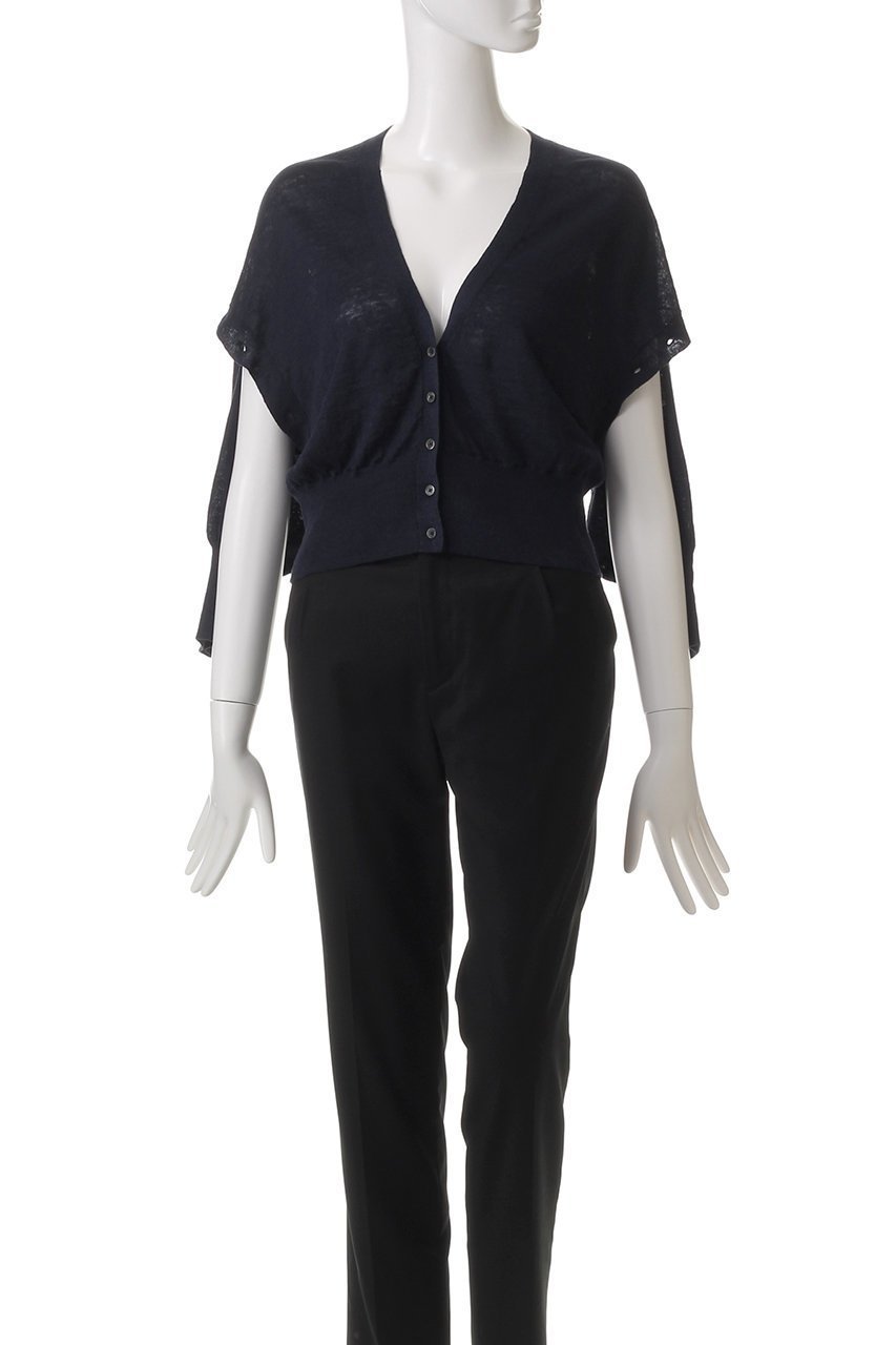 【ドメル/DOMELLE】のリネンニット カーディガン 人気、トレンドファッション・服の通販 founy(ファニー) 　ファッション　Fashion　レディースファッション　Fashion for Women　トップス・カットソー　Cut & Sew Tops　ニット　Knit Tops & Sweaters　カーディガン・羽織り　Layered Style Cardigans　カーディガン　Cardigan, Knitwear　ショート　Short, Short Length　ドレス　Dress, One-Piece　ノースリーブ　Sleeveless, No-Sleeve　フランス　France, French　リネン　Linen, Linen Fabric　other-6|ID: prp329100004410967 ipo3291000000035552101