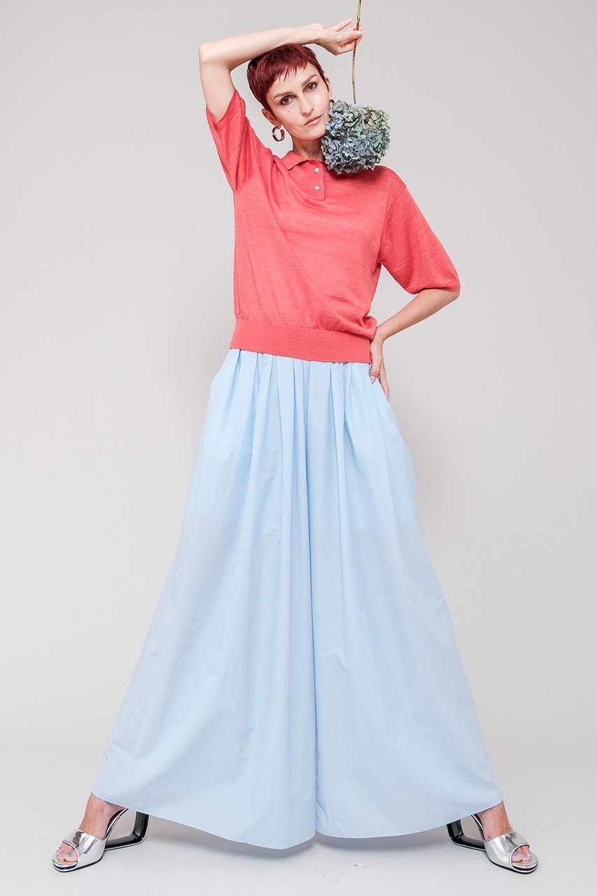 【ドメル/DOMELLE】のリネン ポロニット 人気、トレンドファッション・服の通販 founy(ファニー) 　ファッション　Fashion　レディースファッション　WOMEN　トップス・カットソー　Tops/Tshirt　ニット　Knit Tops　プルオーバー　Pullover　おすすめ　Recommend　コンパクト　Compact　バランス　Balance　フランス　France　ベーシック　Basic　ボトム　Bottom　リネン　Linen　ワイド　Wide　今季　This Season　夏　Summer　other-6|ID: prp329100004410968 ipo3291000000031754343
