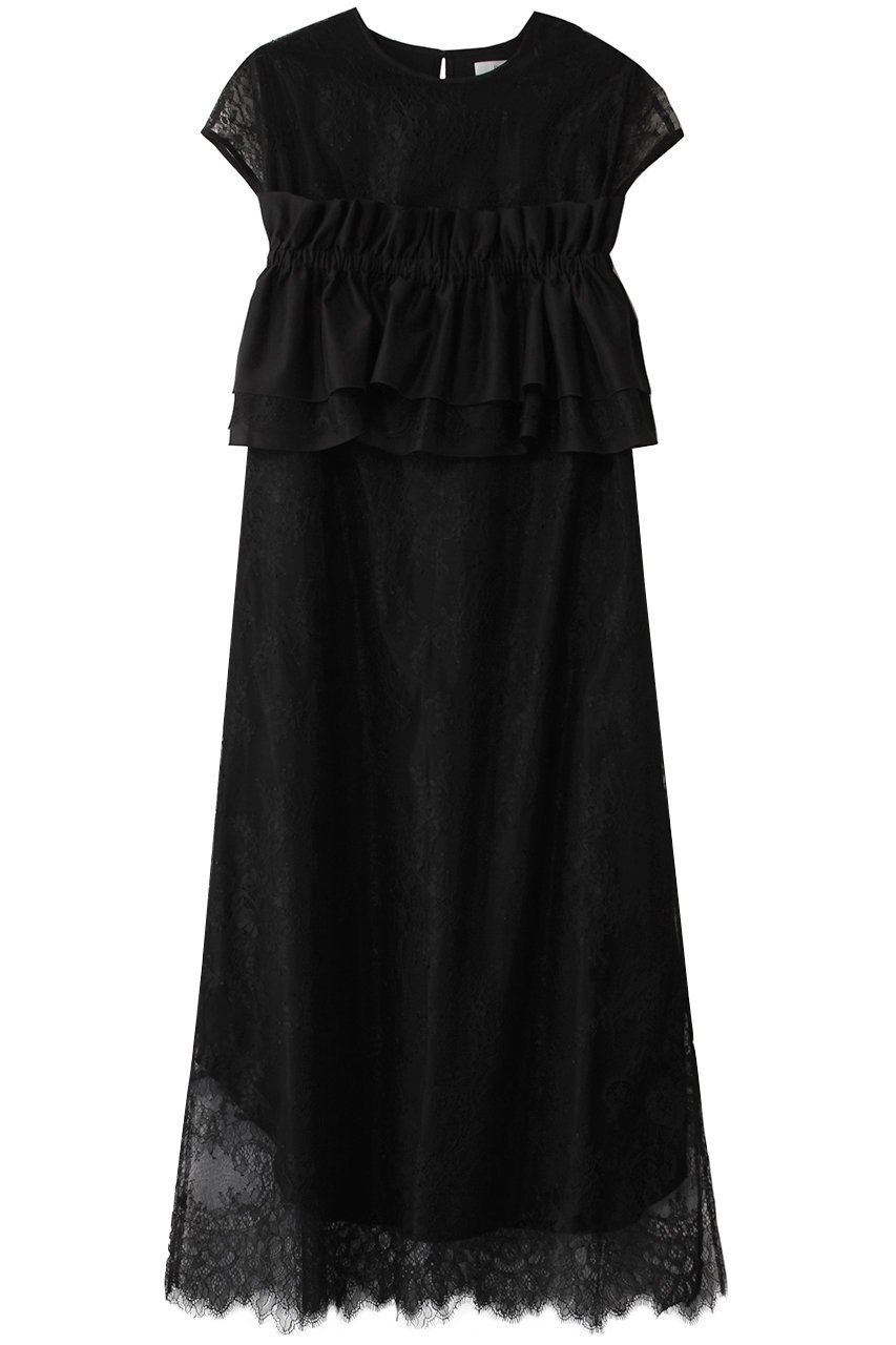 【ドメル/DOMELLE】のレース ドレス インテリア・キッズ・メンズ・レディースファッション・服の通販 founy(ファニー) 　ファッション　Fashion　レディースファッション　Fashion for Women　ワンピース　Dresses　フォーマル・パーティードレス・結婚式用ドレス　Elegant & Casual Dresses　チュニック　Tunic Tops & Dresses　シンプル　Simple, Minimal　ジャケット　Jacket, Outerwear　ストレート　Straight, Straight Cut　スペシャル　Special, Limited Edition　チュニック　Tunic, Long Top　ドレス　Dress, One-Piece　ペプラム　Peplum, Flared Hem　レース　Lace, Lace Fabric　ロング　Long, Long-Length　ブラック|ID: prp329100004410973 ipo3291000000032875982