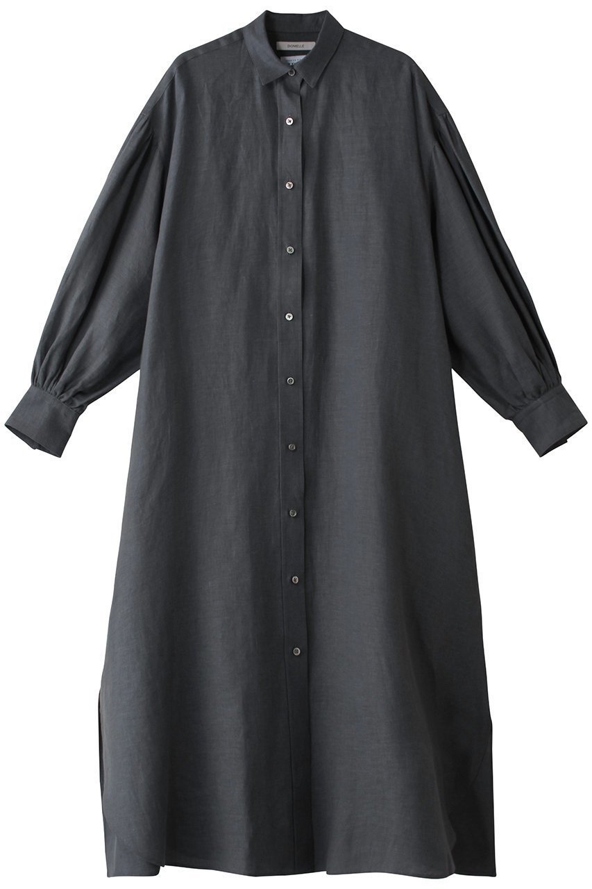 【ドメル/DOMELLE】のベルギーリネン シャツドレス インテリア・キッズ・メンズ・レディースファッション・服の通販 founy(ファニー) 　ファッション　Fashion　レディースファッション　Fashion for Women　ワンピース　Dresses　フォーマル・パーティードレス・結婚式用ドレス　Elegant & Casual Dresses　チュニック　Tunic Tops & Dresses　コンパクト　Compact, Small Size　チュニック　Tunic, Long Top　ドレス　Dress, One-Piece　リネン　Linen, Linen Fabric　ロング　Long, Long-Length　夏　Summer　春　Spring　S/S・春夏　SS, Spring/Summer, Warm Season　羽織　Haori, Light Jacket　グレー|ID: prp329100004410974 ipo3291000000032876046