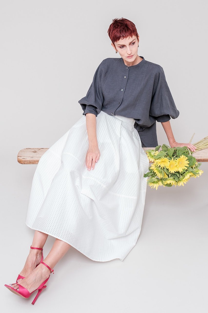 【ドメル/DOMELLE】のベルギーリネンシャツ 人気、トレンドファッション・服の通販 founy(ファニー) 　ファッション　Fashion　レディースファッション　Fashion for Women　トップス・カットソー　Cut & Sew Tops　シャツ・ブラウス・オフィスカジュアル　Elegant Blouses & Button-Ups　カフス　Cuff Design　スリーブ　Sleeve, Long Sleeve / Short Sleeve　フォルム　Silhouette, Form　ヨーク　Yoke, Yoke Design　ラウンド　Round, Round Neck　リネン　Linen, Linen Fabric　ロング　Long, Long-Length　other-6|ID: prp329100004410975 ipo3291000000032859294