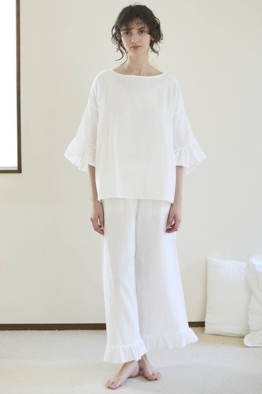【ナナデコール/nanadecor】のカラーガーゼローズマリーパンツ 人気、トレンドファッション・服の通販 founy(ファニー) 　ファッション　Fashion　レディースファッション　Fashion for Women　パンツ　Pants & Trousers　おすすめ　Recommended / Our Picks　セットアップ　Set-Up, Coordinated Outfit　ダブル　Double, Double-Breasted　パジャマ　Pajamas, Sleepwear　フリル　Frill, Ruffle　other-7|ID: prp329100004417136 ipo3291000000032833780