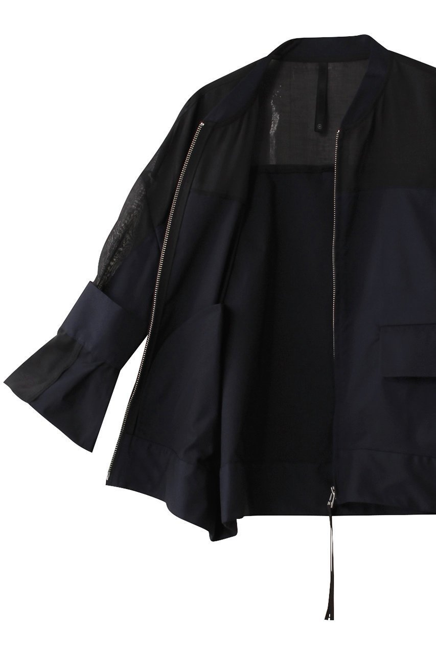 【ピアッカセッテ/ph7+】のハーフシアーブルゾン 人気、トレンドファッション・服の通販 founy(ファニー) 　ファッション　Fashion　レディースファッション　Fashion for Women　アウター　Coat / Outerwear Collection　レディースジャケット・軽アウター　Jackets　ブルゾンジャケット・スポーティアウター　Blouson Jackets　シアー　Sheer, See-Through　シンプル　Simple, Minimal　ジャケット　Jacket, Outerwear　フラップ　Flap, Flap Pocket　フロント　Front, Front Design　ポケット　Pocket, Pocket Detail　夏　Summer　春　Spring　S/S・春夏　SS, Spring/Summer, Warm Season　other-6|ID: prp329100004417138 ipo3291000000032961280