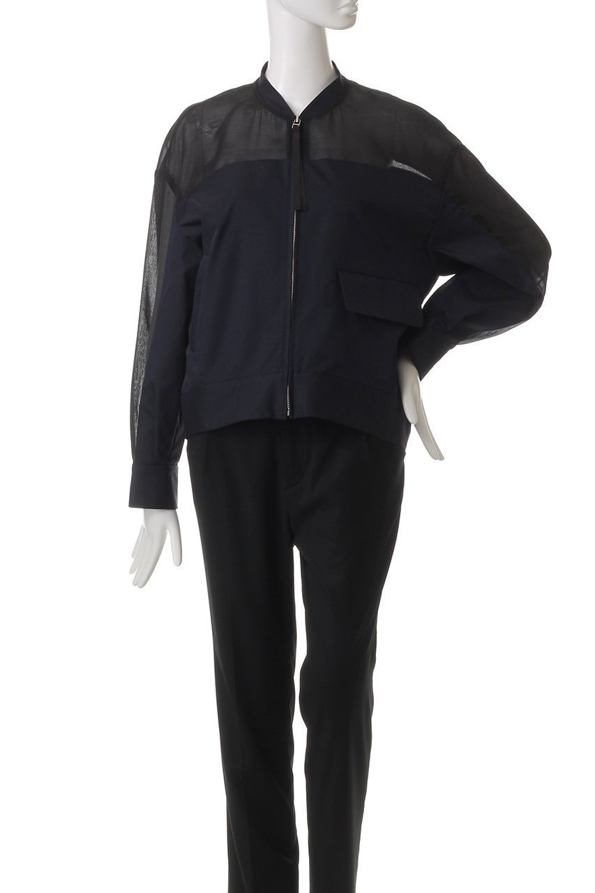 【ピアッカセッテ/ph7+】のハーフシアーブルゾン 人気、トレンドファッション・服の通販 founy(ファニー) 　ファッション　Fashion　レディースファッション　Fashion for Women　アウター　Coat / Outerwear Collection　レディースジャケット・軽アウター　Jackets　ブルゾンジャケット・スポーティアウター　Blouson Jackets　シアー　Sheer, See-Through　シンプル　Simple, Minimal　ジャケット　Jacket, Outerwear　フラップ　Flap, Flap Pocket　フロント　Front, Front Design　ポケット　Pocket, Pocket Detail　夏　Summer　春　Spring　S/S・春夏　SS, Spring/Summer, Warm Season　other-2|ID: prp329100004417138 ipo3291000000035303079