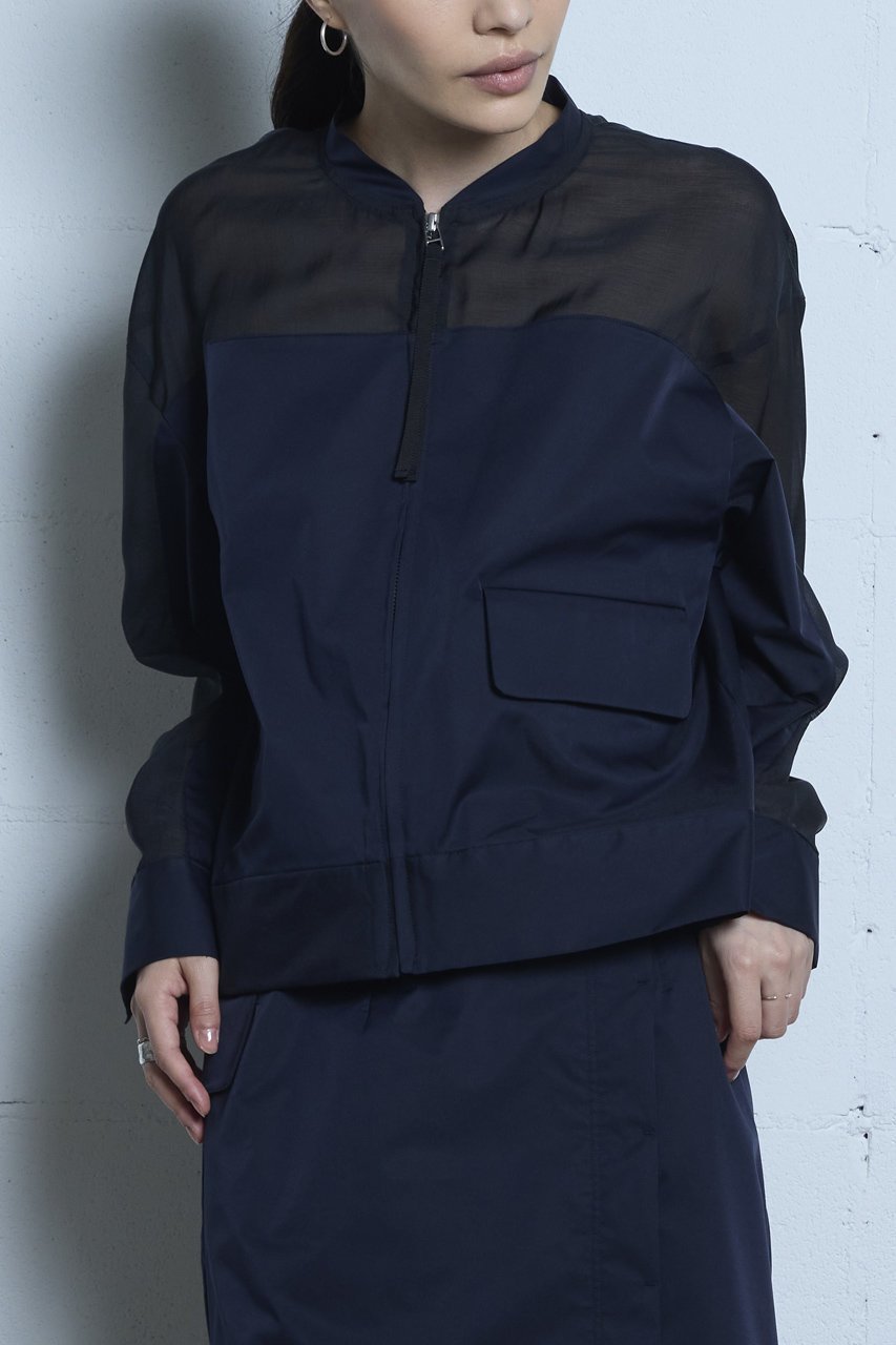 【ピアッカセッテ/ph7+】のハーフシアーブルゾン 人気、トレンドファッション・服の通販 founy(ファニー) 　ファッション　Fashion　レディースファッション　Fashion for Women　アウター　Coat / Outerwear Collection　レディースジャケット・軽アウター　Jackets　ブルゾンジャケット・スポーティアウター　Blouson Jackets　シアー　Sheer, See-Through　シンプル　Simple, Minimal　ジャケット　Jacket, Outerwear　フラップ　Flap, Flap Pocket　フロント　Front, Front Design　ポケット　Pocket, Pocket Detail　夏　Summer　春　Spring　S/S・春夏　SS, Spring/Summer, Warm Season　other-8|ID: prp329100004417138 ipo3291000000035303089