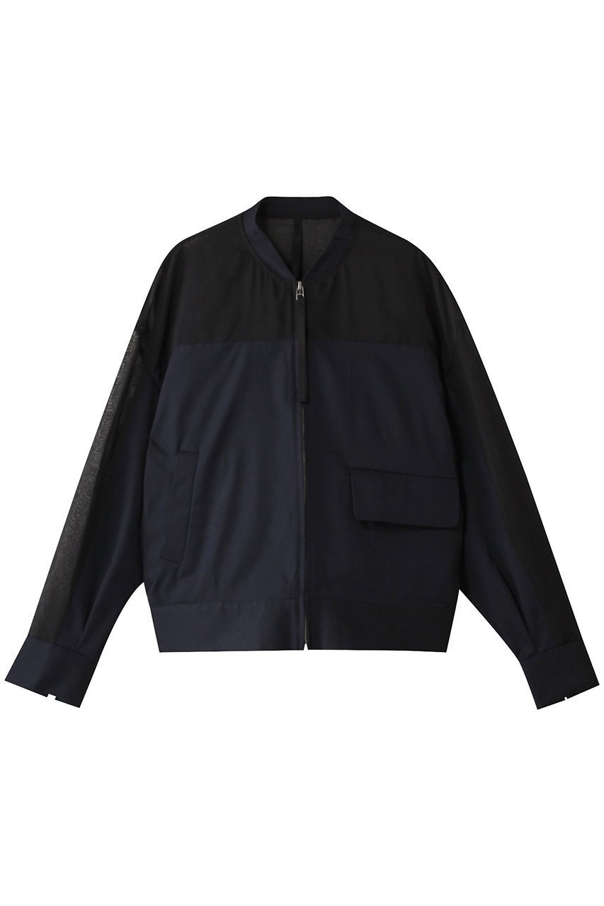 【ピアッカセッテ/ph7+】のハーフシアーブルゾン インテリア・キッズ・メンズ・レディースファッション・服の通販 founy(ファウニー) 　ファッション　Fashion　レディースファッション　Fashion for Women　アウター　Coat / Outerwear Collection　レディースジャケット・軽アウター　Jackets　ブルゾンジャケット・スポーティアウター　Blouson Jackets　シアー　Sheer, See-Through　シンプル　Simple, Minimal　ジャケット　Jacket, Outerwear　フラップ　Flap, Flap Pocket　フロント　Front, Front Design　ポケット　Pocket, Pocket Detail　夏　Summer　春　Spring　S/S・春夏　SS, Spring/Summer, Warm Season　ネイビー|ID: prp329100004417138 ipo3291000000036796977