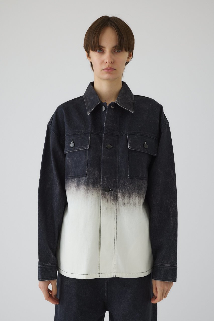 【リムアーク/RIM.ARK】のGradation denim JK/ジャケット インテリア・キッズ・メンズ・レディースファッション・服の通販 founy(ファニー) 　ファッション　Fashion　レディースファッション　Fashion for Women　アウター　Coat / Outerwear Collection　レディースジャケット・軽アウター　Jackets　グラデーション　Gradient, Ombre　ジャケット　Jacket, Outerwear　セットアップ　Set-Up, Coordinated Outfit　デニム　Denim, Jeans Material　プリント　Print, Printed Pattern　ワイド　Wide, Wide Fit　ブラック|ID: prp329100004417161 ipo3291000000032931263