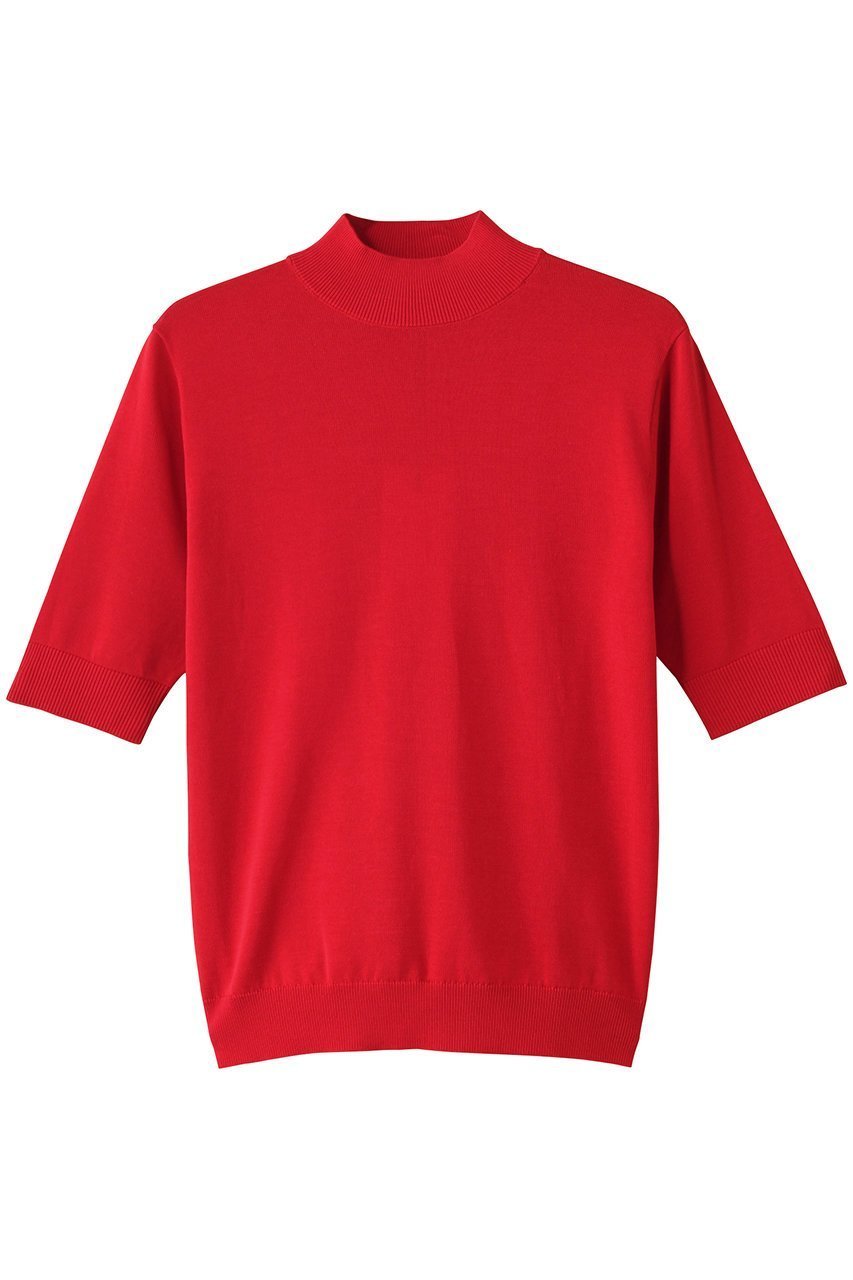 【リムアーク/RIM.ARK】のSilk mix fit tops/ニット インテリア・キッズ・メンズ・レディースファッション・服の通販 founy(ファニー) 　ファッション　Fashion　レディースファッション　Fashion for Women　トップス・カットソー　Cut & Sew Tops　ニット　Knit Tops & Sweaters　カジュアルプルオーバー・ニットトップス　Pullovers & Knit Tops / Casual Pullovers　なめらか　Smooth, Silky Texture　コンパクト　Compact, Small Size　シルク　Silk, 100% Silk　ハイネック　High Neck, Mock Neck　ベーシック　Basic, Essential　レッド|ID: prp329100004417171 ipo3291000000032808730
