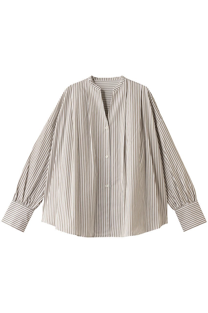 【リムアーク/RIM.ARK】のFlowing tunic tops/チュニック インテリア・キッズ・メンズ・レディースファッション・服の通販 founy(ファニー) ファッション Fashion レディースファッション Fashion for Women ワンピース Dresses チュニック Tunic Tops & Dresses サテン Satin, Glossy Fabric スタイリッシュ Stylish, Fashionable ストライプ Stripe, Striped Pattern ダブル Double, Double-Breasted チュニック Tunic, Long Top エレガント 上品 Elegant ベージュストライプ|ID: prp329100004417173 ipo3291000000032886414