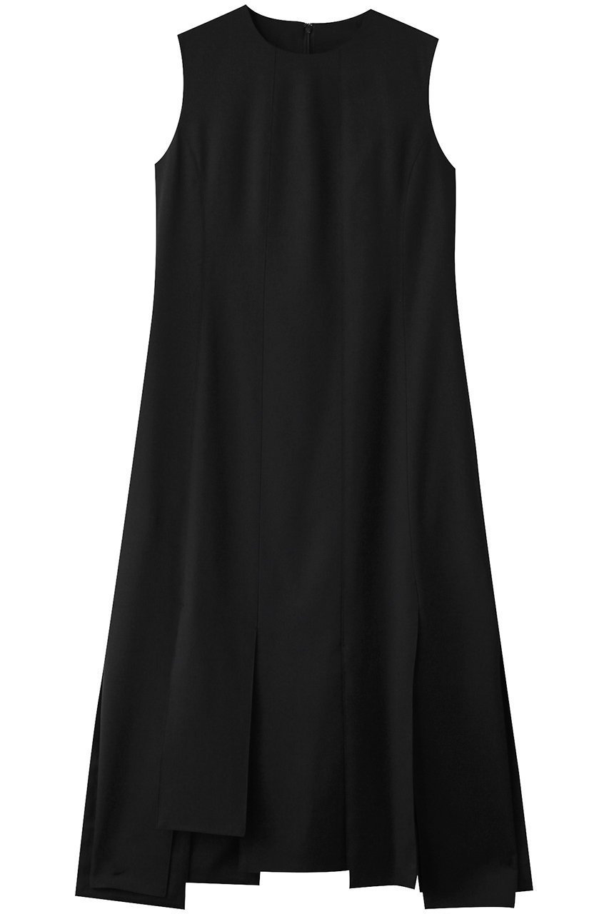 【エステータ/esteta】のウールシルクギャバジン ランダムヘム ワンピース インテリア・キッズ・メンズ・レディースファッション・服の通販 founy(ファニー) 　ファッション　Fashion　レディースファッション　Fashion for Women　ワンピース　Dresses　チュニック　Tunic Tops & Dresses　アクセサリー　Fashion Accessories　シンプル　Simple, Minimal　ジャケット　Jacket, Outerwear　チュニック　Tunic, Long Top　フロント　Front, Front Design　ロング　Long, Long-Length　エレガント 上品　Elegant　ブラック|ID: prp329100004417181 ipo3291000000035052188