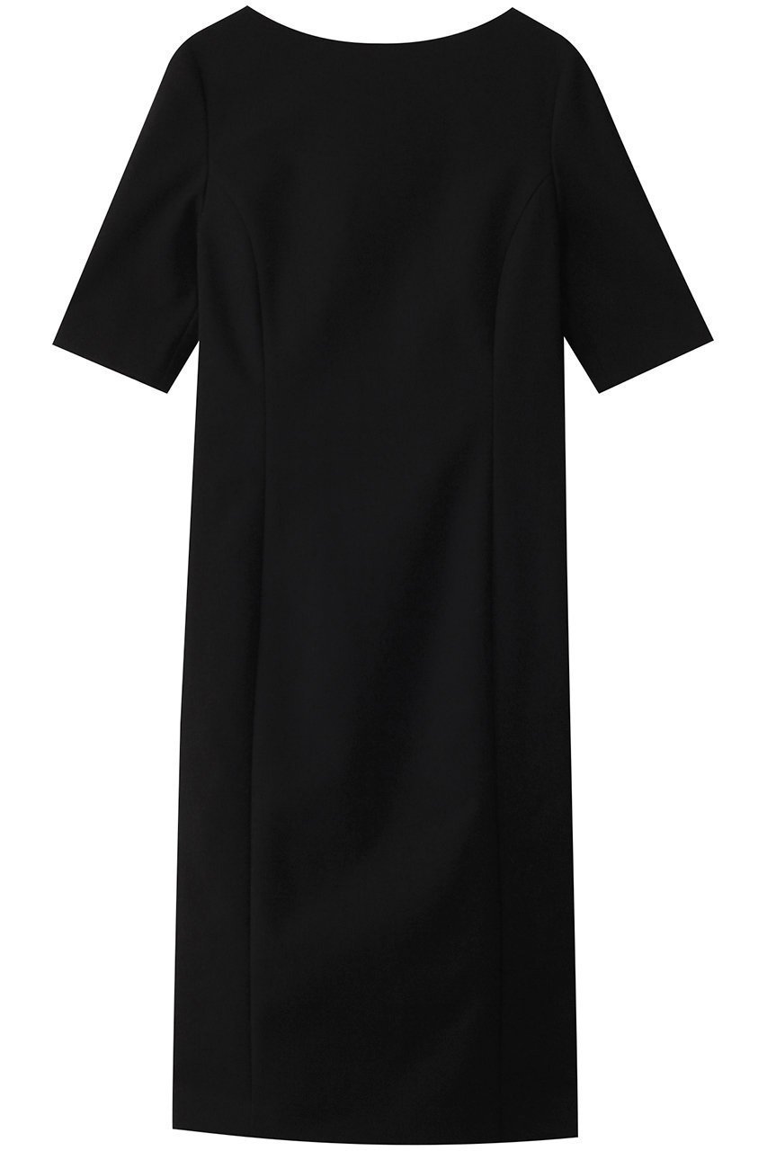 【エステータ/esteta】のコットンダブルクロス ハーフスリーブワンピース インテリア・キッズ・メンズ・レディースファッション・服の通販 founy(ファニー) 　ファッション　Fashion　レディースファッション　Fashion for Women　ワンピース　Dresses　チュニック　Tunic Tops & Dresses　シンプル　Simple, Minimal　チュニック　Tunic, Long Top　フォルム　Silhouette, Form　モダン　Modern, Contemporary　ロング　Long, Long-Length　ブラック|ID: prp329100004417182 ipo3291000000032875940