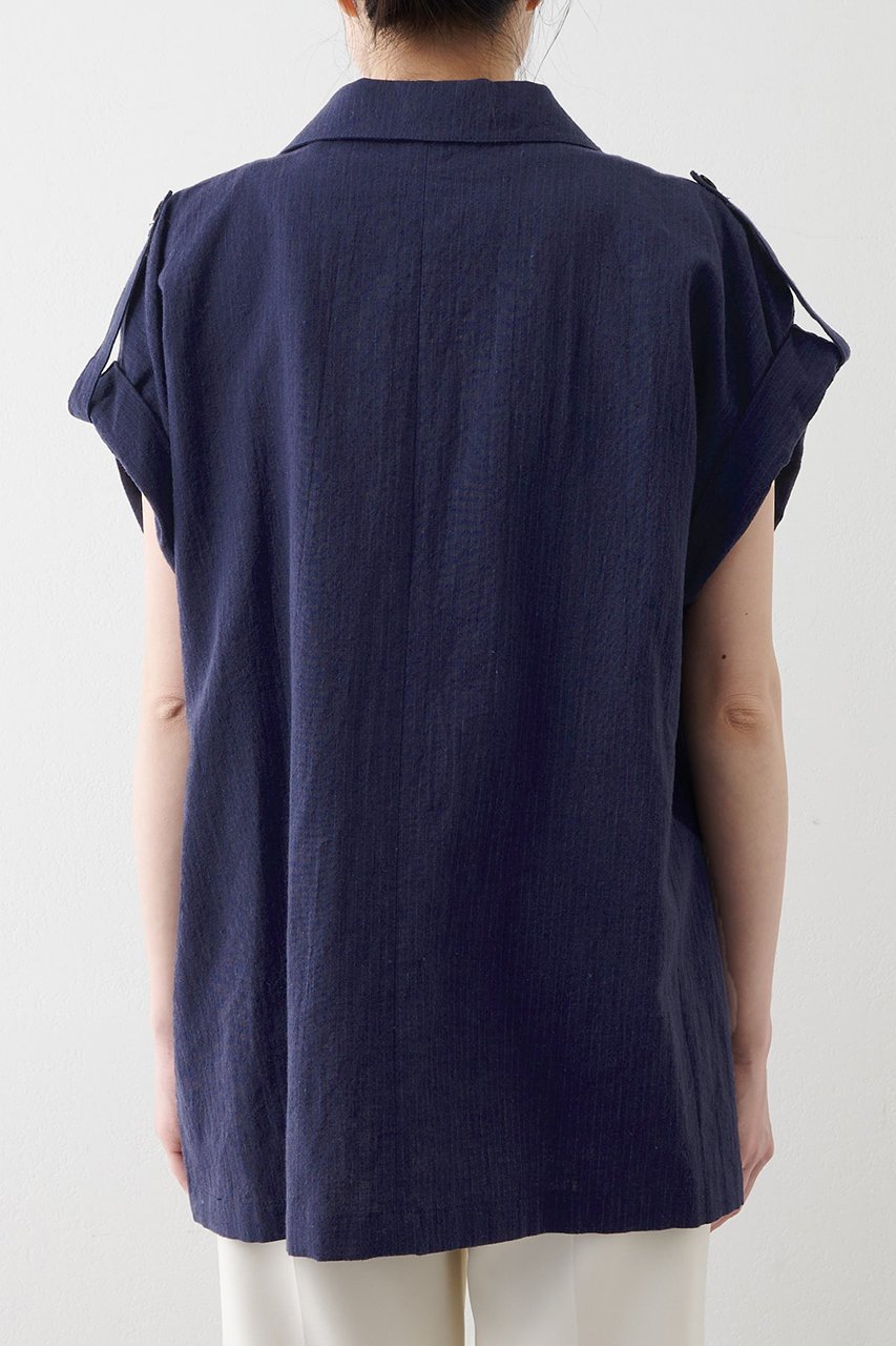 【ウィムガゼット/Whim Gazette】の【THE PAUSE】コットンリネンオーバージレ 人気、トレンドファッション・服の通販 founy(ファニー) 　ファッション　Fashion　レディースファッション　WOMEN　アウター　Coat Outerwear　ジャケット　Jackets　ヴィンテージ　Vintage　春　Spring　グラデーション　Gradation　ジャケット　Jacket　ストライプ　Stripe　スリーブ　Sleeve　フレンチ　French　ベスト　Vest　ボックス　Box　ボトム　Bottom　リネン　Linen　ワーク　Work　S/S・春夏　Ss・Spring/Summer　夏　Summer　other-8|ID: prp329100004417199 ipo3291000000031329644
