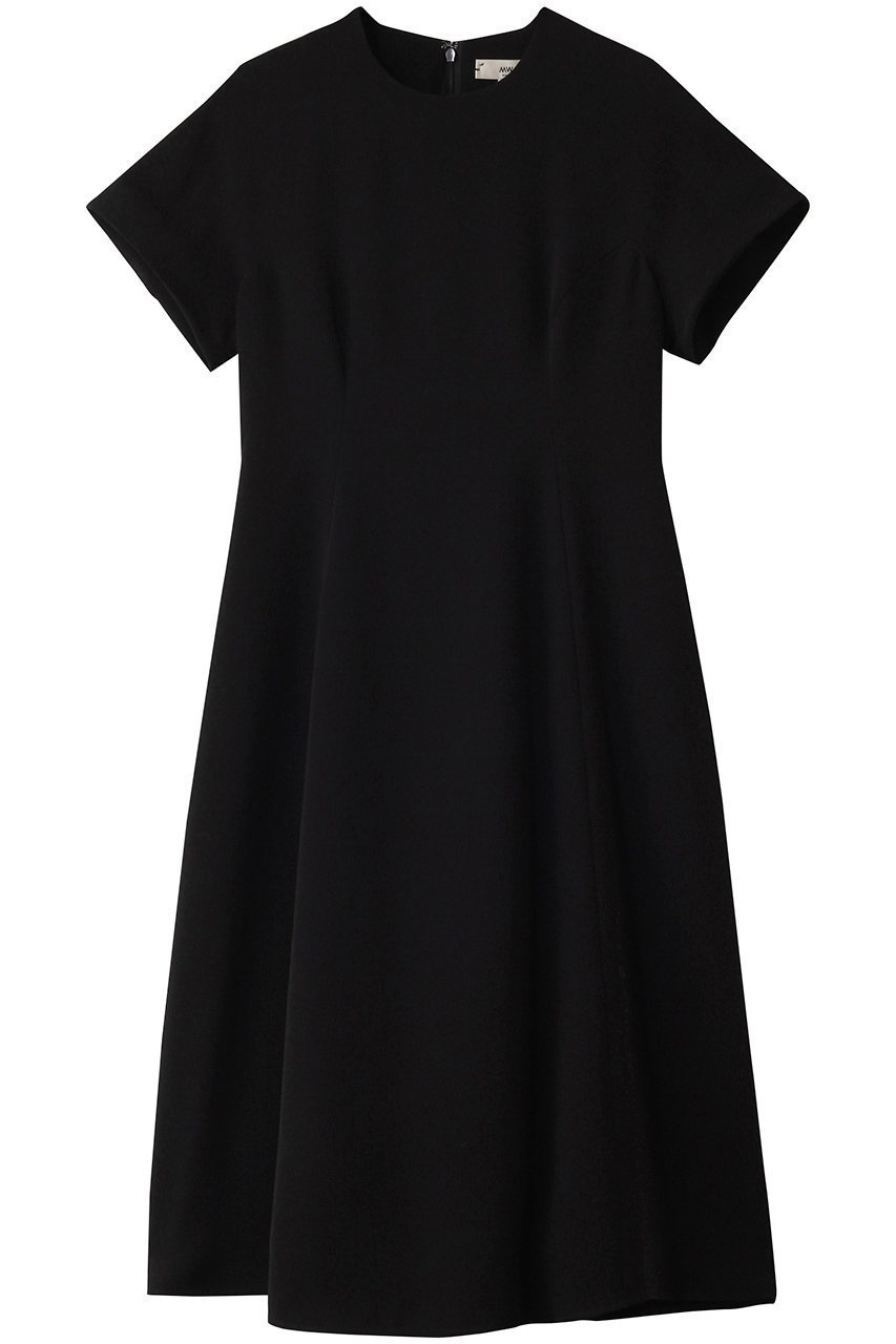 【エムダブリュー/MW】のトリアセテートフレンチ-スリーブドレス インテリア・キッズ・メンズ・レディースファッション・服の通販 founy(ファニー) 　ファッション　Fashion　レディースファッション　Fashion for Women　ワンピース　Dresses　フォーマル・パーティードレス・結婚式用ドレス　Elegant & Casual Dresses　チュニック　Tunic Tops & Dresses　シューズ　Shoes, Footwear　スリーブ　Sleeve, Long Sleeve / Short Sleeve　チュニック　Tunic, Long Top　ドレス　Dress, One-Piece　フィット　Fit, Slim Fit　フレア　Flare, Flared　エレガント 上品　Elegant　再入荷　Restock / Back in Stock　ブラック|ID: prp329100004417209 ipo3291000000035939879