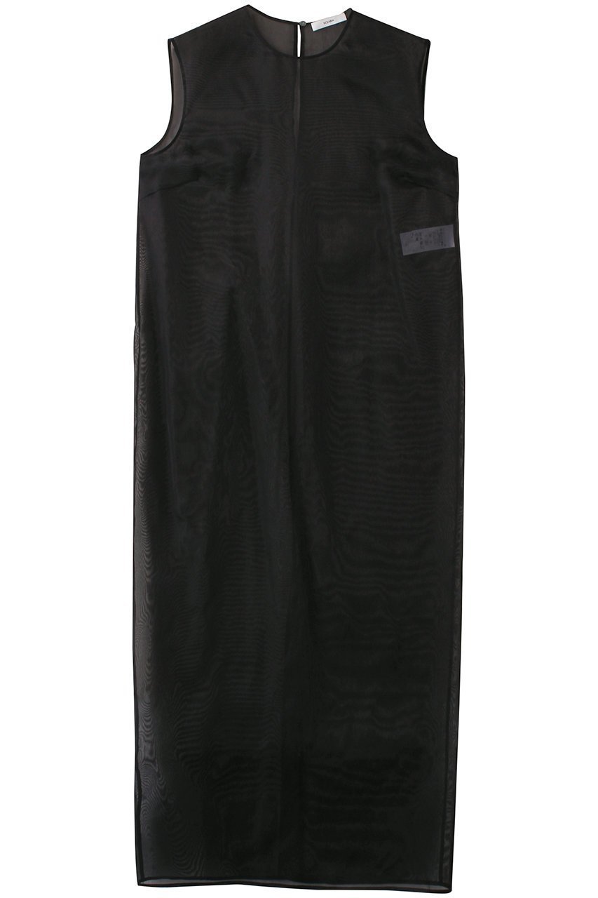 【セアン/SCEARN】のSILK SATIN ORGANDIE ワンピース インテリア・キッズ・メンズ・レディースファッション・服の通販 founy(ファニー) 　ファッション　Fashion　レディースファッション　Fashion for Women　ワンピース　Dresses　チュニック　Tunic Tops & Dresses　オーガンジー　Organza Fabric　サテン　Satin, Glossy Fabric　シルク　Silk, 100% Silk　スリット　Slit, Slit Detail　チュニック　Tunic, Long Top　パーティ　Party, Party Style　ロング　Long, Long-Length　BLACK|ID: prp329100004417223 ipo3291000000032873744