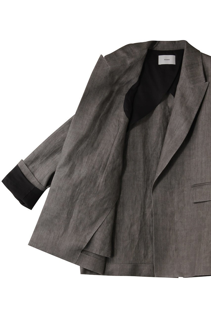 【セアン/SCEARN】のLINEN TWILL WITH SUMI ジャケット 人気、トレンドファッション・服の通販 founy(ファニー) 　ファッション　Fashion　レディースファッション　Fashion for Women　アウター　Coat / Outerwear Collection　レディースジャケット・軽アウター　Jackets　おすすめ　Recommended / Our Picks　ジャケット　Jacket, Outerwear　セットアップ　Set-Up, Coordinated Outfit　マニッシュ　Mannish, Boyish　リネン　Linen, Linen Fabric　other-6|ID: prp329100004417228 ipo3291000000035825619