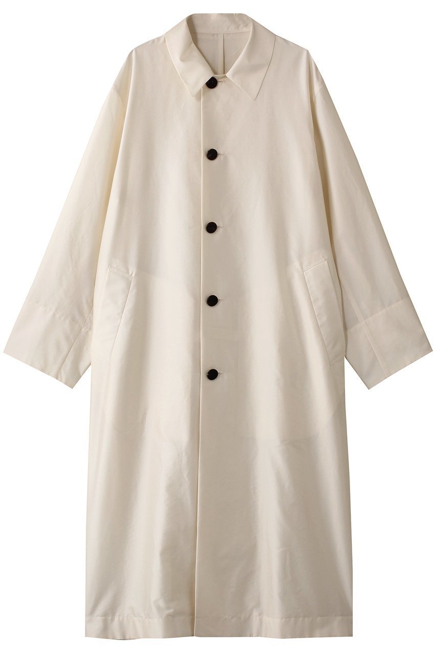 【セアン/SCEARN】のPOLYESTER SILK TAFFETA コート インテリア・キッズ・メンズ・レディースファッション・服の通販 founy(ファニー) ファッション Fashion レディースファッション Fashion for Women アウター Coat / Outerwear Collection コート・ロングコート・ピーコート Long Coats, Peacoats & More エレガント 上品 Elegant カフス Cuff Design シルク Silk, 100% Silk ダブル Double, Double-Breasted リュクス Luxury, Elegant, High-End, Chic ロング Long, Long-Length ECRU|ID: prp329100004417233 ipo3291000000032924307