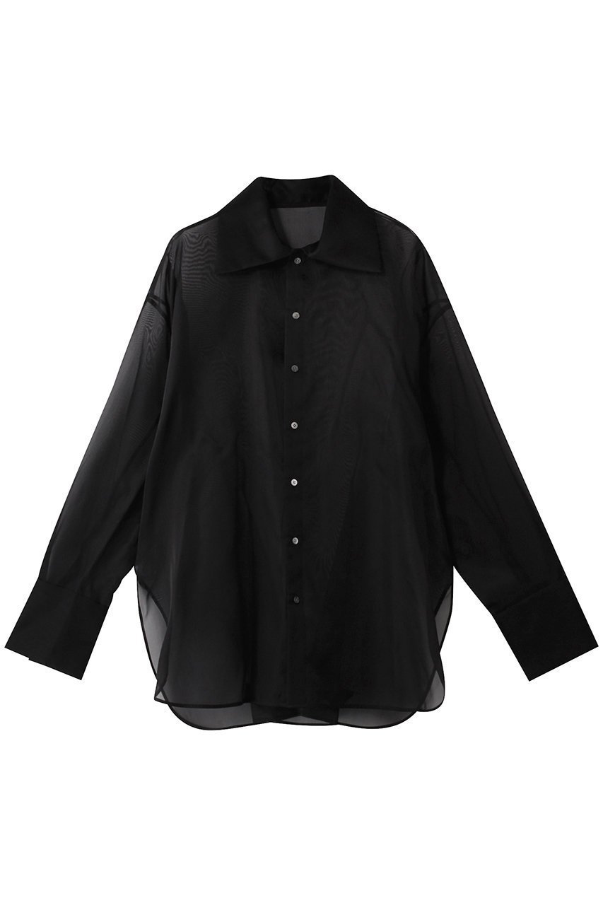 【セアン/SCEARN】のSILK SATIN ORGANDIE ブラウス インテリア・キッズ・メンズ・レディースファッション・服の通販 founy(ファニー) 　ファッション　Fashion　レディースファッション　Fashion for Women　トップス・カットソー　Cut & Sew Tops　シャツ・ブラウス・オフィスカジュアル　Elegant Blouses & Button-Ups　オーガンジー　Organza Fabric　カフス　Cuff Design　サテン　Satin, Glossy Fabric　シルク　Silk, 100% Silk　スリーブ　Sleeve, Long Sleeve / Short Sleeve　パーティ　Party, Party Style　リュクス　Luxury, Elegant, High-End, Chic　ロング　Long, Long-Length　BLACK|ID: prp329100004417234 ipo3291000000035822745