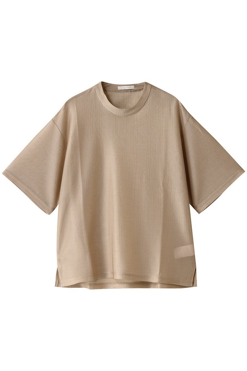 【カナコ サカイ/KANAKO SAKAI】のグリッターTシャツ インテリア・キッズ・メンズ・レディースファッション・服の通販 founy(ファニー) 　ファッション　Fashion　レディースファッション　Fashion for Women　トップス・カットソー　Cut & Sew Tops　シャツ・ブラウス・オフィスカジュアル　Elegant Blouses & Button-Ups　ロングTシャツ・Tシャツ　Longline T-Shirts & Tees　カットソー・ベーシックTシャツ　Cut-and-Sewn Tops / Stretch Tees & Basics　オケージョン　Occasion Wear　グリッター　Glitter, Sparkle　ショート　Short, Short Length　シンプル　Simple, Minimal　スリーブ　Sleeve, Long Sleeve / Short Sleeve　フォルム　Silhouette, Form　エレガント 上品　Elegant　ベージュ|ID: prp329100004417237 ipo3291000000032869180