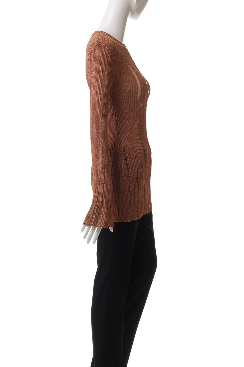 【カナコ サカイ/KANAKO SAKAI】のメタリックカーディガン 人気、トレンドファッション・服の通販 founy(ファニー) 　ファッション　Fashion　レディースファッション　Fashion for Women　トップス・カットソー　Cut & Sew Tops　ニット　Knit Tops & Sweaters　カーディガン・羽織り　Layered Style Cardigans　おすすめ　Recommended / Our Picks　カーディガン　Cardigan, Knitwear　スリム　Slim, Slim Fit　スリーブ　Sleeve, Long Sleeve / Short Sleeve　ダメージ　Distressed, Destroyed　メタリック　Metallic, Shiny Finish　エレガント 上品　Elegant　other-3|ID: prp329100004417239 ipo3291000000034957146