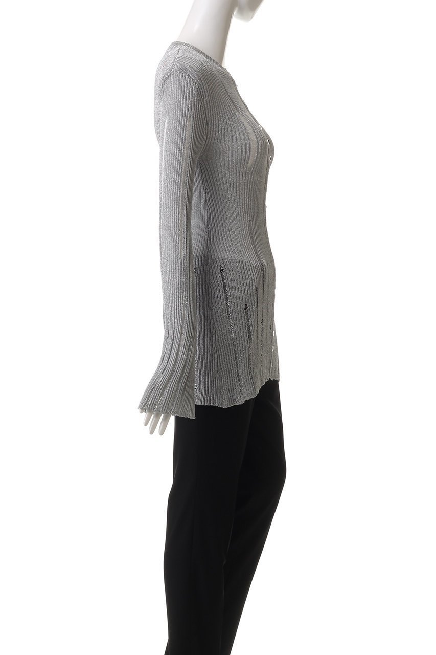 【カナコ サカイ/KANAKO SAKAI】のメタリックカーディガン 人気、トレンドファッション・服の通販 founy(ファニー) 　ファッション　Fashion　レディースファッション　Fashion for Women　トップス・カットソー　Cut & Sew Tops　ニット　Knit Tops & Sweaters　カーディガン・羽織り　Layered Style Cardigans　おすすめ　Recommended / Our Picks　カーディガン　Cardigan, Knitwear　スリム　Slim, Slim Fit　スリーブ　Sleeve, Long Sleeve / Short Sleeve　ダメージ　Distressed, Destroyed　メタリック　Metallic, Shiny Finish　エレガント 上品　Elegant　other-3|ID: prp329100004417239 ipo3291000000035486571