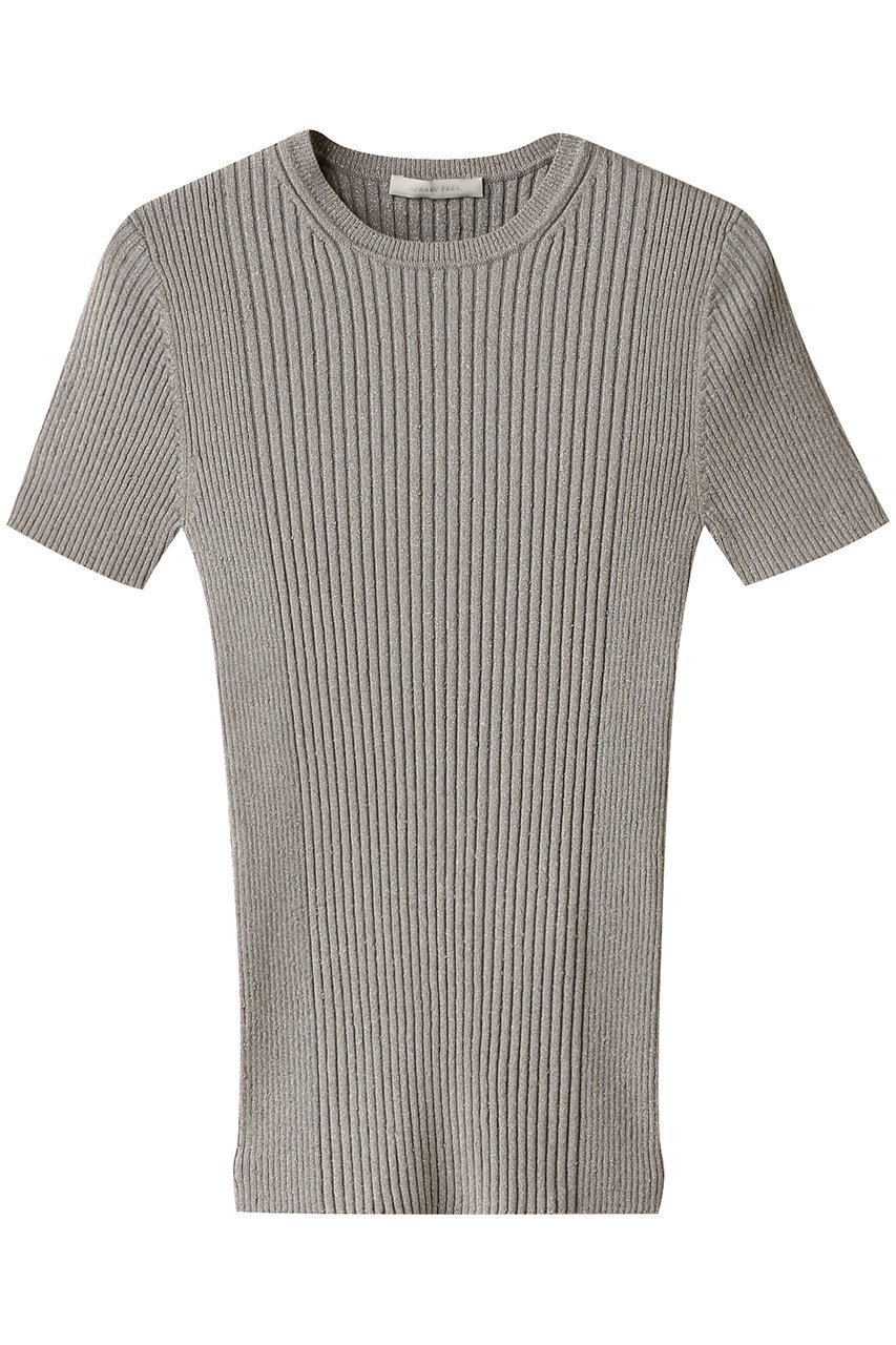 【カナコ サカイ/KANAKO SAKAI】のGLITTER RIBBED ニットTシャツ インテリア・キッズ・メンズ・レディースファッション・服の通販 founy(ファニー) 　ファッション　Fashion　レディースファッション　Fashion for Women　トップス・カットソー　Cut & Sew Tops　ニット　Knit Tops & Sweaters　シャツ・ブラウス・オフィスカジュアル　Elegant Blouses & Button-Ups　ロングTシャツ・Tシャツ　Longline T-Shirts & Tees　カジュアルプルオーバー・ニットトップス　Pullovers & Knit Tops / Casual Pullovers　イタリア　Italy　インナー　Innerwear　オケージョン　Occasion Wear　ジャケット　Jacket, Outerwear　ストレッチ　Stretch, Stretchy Fabric　スーツ　Suit, Formalwear　フィット　Fit, Slim Fit　リブニット　Rib Knit, Ribbed Knit　グレー|ID: prp329100004417240 ipo3291000000032945413