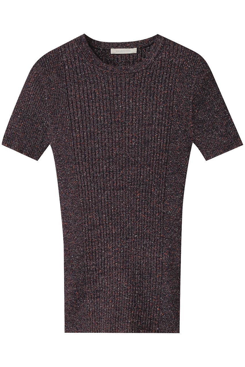 【カナコ サカイ/KANAKO SAKAI】のGLITTER RIBBED ニットTシャツ インテリア・キッズ・メンズ・レディースファッション・服の通販 founy(ファニー) 　ファッション　Fashion　レディースファッション　Fashion for Women　トップス・カットソー　Cut & Sew Tops　ニット　Knit Tops & Sweaters　シャツ・ブラウス・オフィスカジュアル　Elegant Blouses & Button-Ups　ロングTシャツ・Tシャツ　Longline T-Shirts & Tees　カジュアルプルオーバー・ニットトップス　Pullovers & Knit Tops / Casual Pullovers　イタリア　Italy　インナー　Innerwear　オケージョン　Occasion Wear　ジャケット　Jacket, Outerwear　ストレッチ　Stretch, Stretchy Fabric　スーツ　Suit, Formalwear　フィット　Fit, Slim Fit　リブニット　Rib Knit, Ribbed Knit　ネイビー|ID: prp329100004417240 ipo3291000000032945420