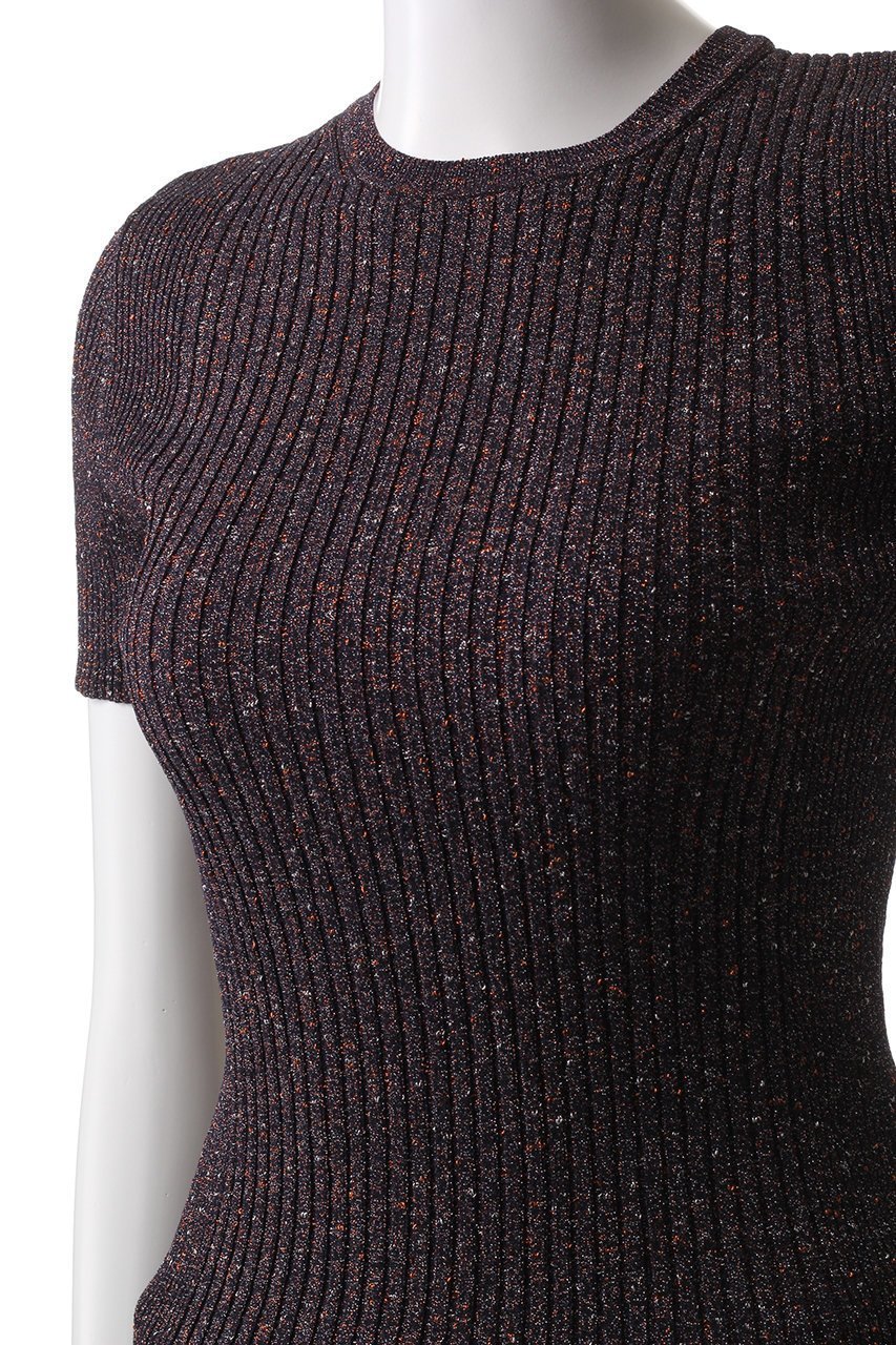 【カナコ サカイ/KANAKO SAKAI】のGLITTER RIBBED ニットTシャツ 人気、トレンドファッション・服の通販 founy(ファニー) 　ファッション　Fashion　レディースファッション　Fashion for Women　トップス・カットソー　Cut & Sew Tops　ニット　Knit Tops & Sweaters　シャツ・ブラウス・オフィスカジュアル　Elegant Blouses & Button-Ups　ロングTシャツ・Tシャツ　Longline T-Shirts & Tees　カジュアルプルオーバー・ニットトップス　Pullovers & Knit Tops / Casual Pullovers　イタリア　Italy　インナー　Innerwear　オケージョン　Occasion Wear　ジャケット　Jacket, Outerwear　ストレッチ　Stretch, Stretchy Fabric　スーツ　Suit, Formalwear　フィット　Fit, Slim Fit　リブニット　Rib Knit, Ribbed Knit　other-5|ID: prp329100004417240 ipo3291000000032945445