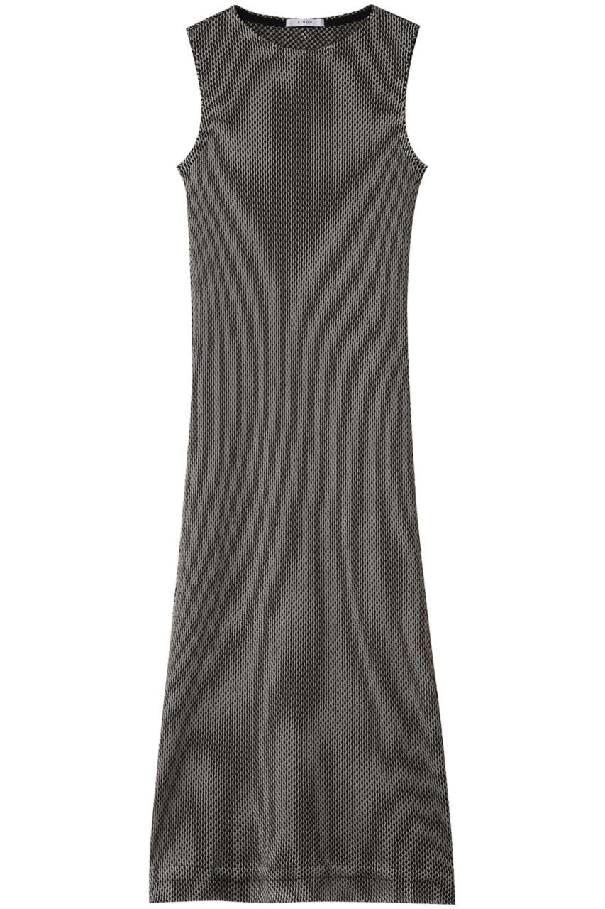 【チノ/CINOH】のラッセルスリーブレスドレス インテリア・キッズ・メンズ・レディースファッション・服の通販 founy(ファニー) 　ファッション　Fashion　レディースファッション　Fashion for Women　ワンピース　Dresses　フォーマル・パーティードレス・結婚式用ドレス　Elegant & Casual Dresses　チュニック　Tunic Tops & Dresses　クッション　Cushion, Throw Pillow　シューズ　Shoes, Footwear　スポーツ　Sports, Activewear　ダブル　Double, Double-Breasted　チュニック　Tunic, Long Top　メッシュ　Mesh, Net Fabric　ラッセル　Raschel, Raschel Lace　リネン　Linen, Linen Fabric　ロング　Long, Long-Length　エクリュ/ブラック|ID: prp329100004417244 ipo3291000000035551646