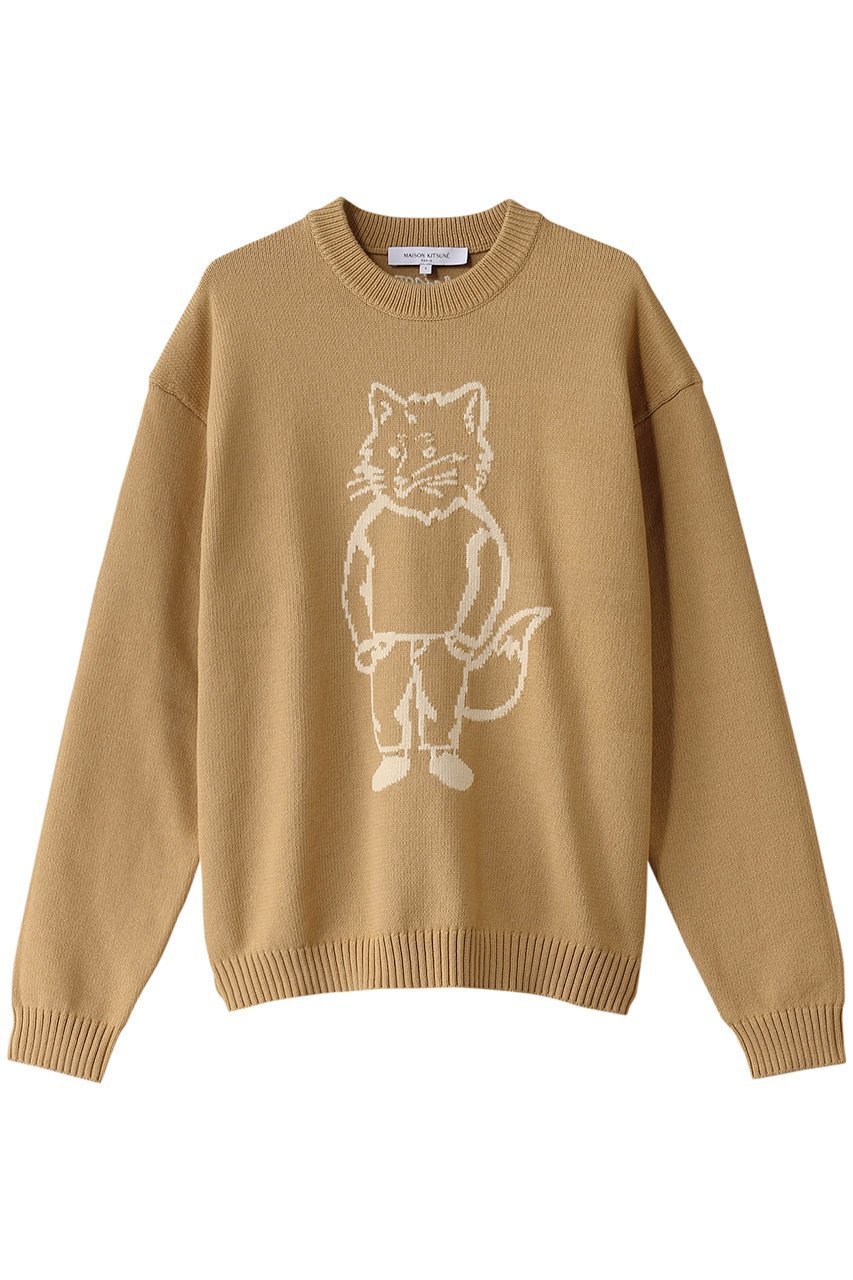 【メゾン キツネ/MAISON KITSUNE / MEN】の【MEN】DRESSED FOX INTARSIA JUMPER プルオーバー インテリア・キッズ・メンズ・レディースファッション・服の通販 founy(ファニー) 　ファッション　Fashion　メンズファッション　MEN　トップス・カットソー　Tops/Tshirt/Men　シャツ　Shirts　スリーブ　Sleeve　フォックス　Fox　フロント　Front　ベーシック　Basic　ボトム　Bottom　ロング　Long　NEW・新作・新着・新入荷　New Arrivals　旅行　Travel　コーク|ID: prp329100004417248 ipo3291000000030840599