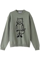 【メゾン キツネ/MAISON KITSUNE / MEN】の【MEN】DRESSED FOX INTARSIA JUMPER プルオーバー ヴァート-ディ-グリ|ID: prp329100004417248 ipo3291000000032869280