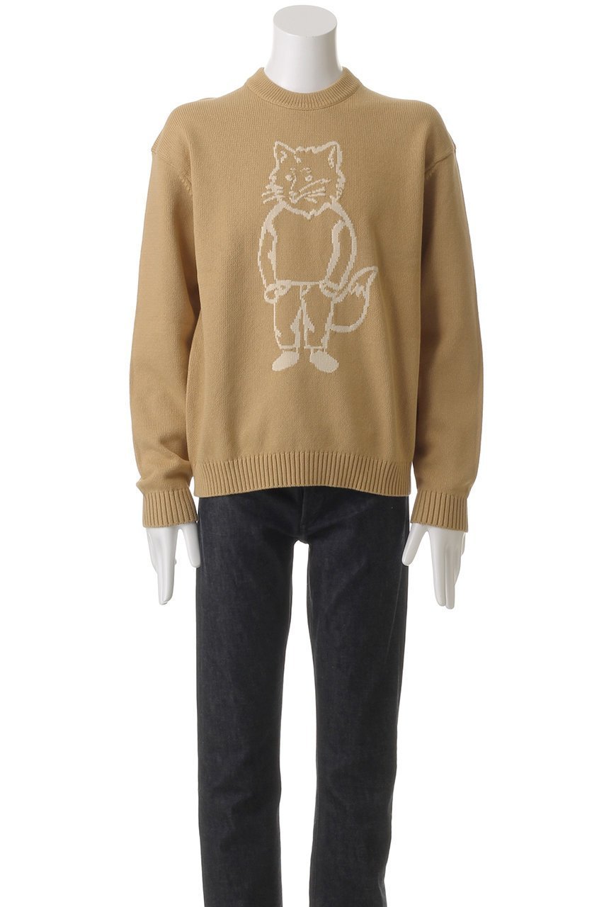 【メゾン キツネ/MAISON KITSUNE / MEN】の【MEN】DRESSED FOX INTARSIA JUMPER プルオーバー 人気、トレンドファッション・服の通販 founy(ファニー) 　ファッション　Fashion　メンズファッション　Fashion for Men　トップス・カットソー　Cut & Sew Tops　メンズシャツ　Shirts　スリーブ　Sleeve, Long Sleeve / Short Sleeve　フォックス　Fox, Fox Fur　フロント　Front, Front Design　ベーシック　Basic, Essential　ボトム　Bottoms, Lower Wear　ロング　Long, Long-Length　旅行　Travel　other-2|ID: prp329100004417248 ipo3291000000032869296