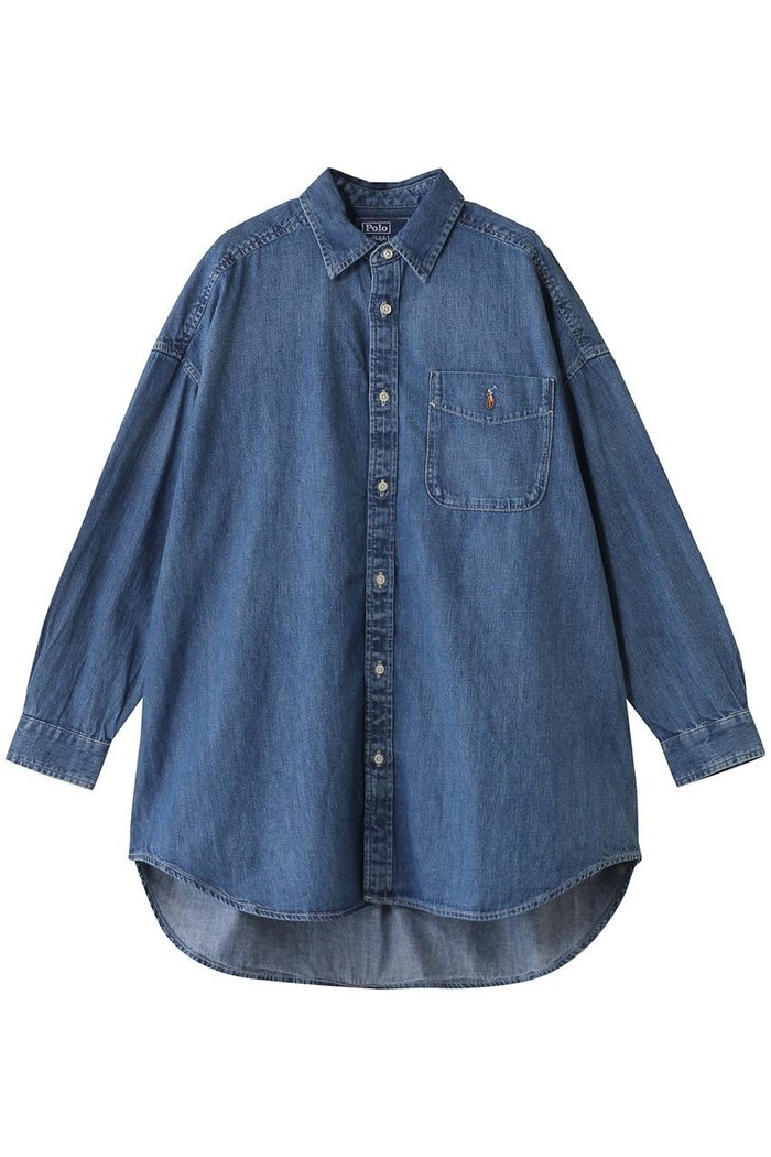 【ラルフローレン/RALPH LAUREN】の【POLO RALPH LAUREN】オーバーサイズ デニム シャツ インテリア・キッズ・メンズ・レディースファッション・服の通販 founy(ファニー) https://founy.com/ ファッション Fashion レディースファッション WOMEN トップス・カットソー Tops/Tshirt シャツ/ブラウス Shirts/Blouses スリーブ Sleeve デニム Denim トレンド Trend ビッグ Big ロング Long |ID: prp329100004417258 ipo3291000000030840620