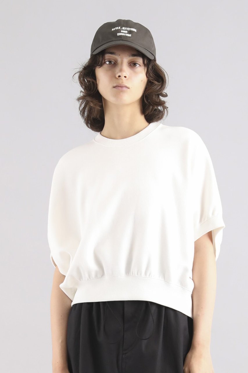 【サクラ/SACRA】のダブルニットクロスドルマンプルオーバー 人気、トレンドファッション・服の通販 founy(ファニー) 　ファッション　Fashion　レディースファッション　Fashion for Women　トップス・カットソー　Cut & Sew Tops　ニット　Knit Tops & Sweaters　カジュアルプルオーバー・ニットトップス　Pullovers & Knit Tops / Casual Pullovers　ギャザー　Gathered, Ruffled　クロップド　Cropped, Short Length　シンプル　Simple, Minimal　スリーブ　Sleeve, Long Sleeve / Short Sleeve　ダブル　Double, Double-Breasted　フォルム　Silhouette, Form　other-7|ID: prp329100004417272 ipo3291000000032946397