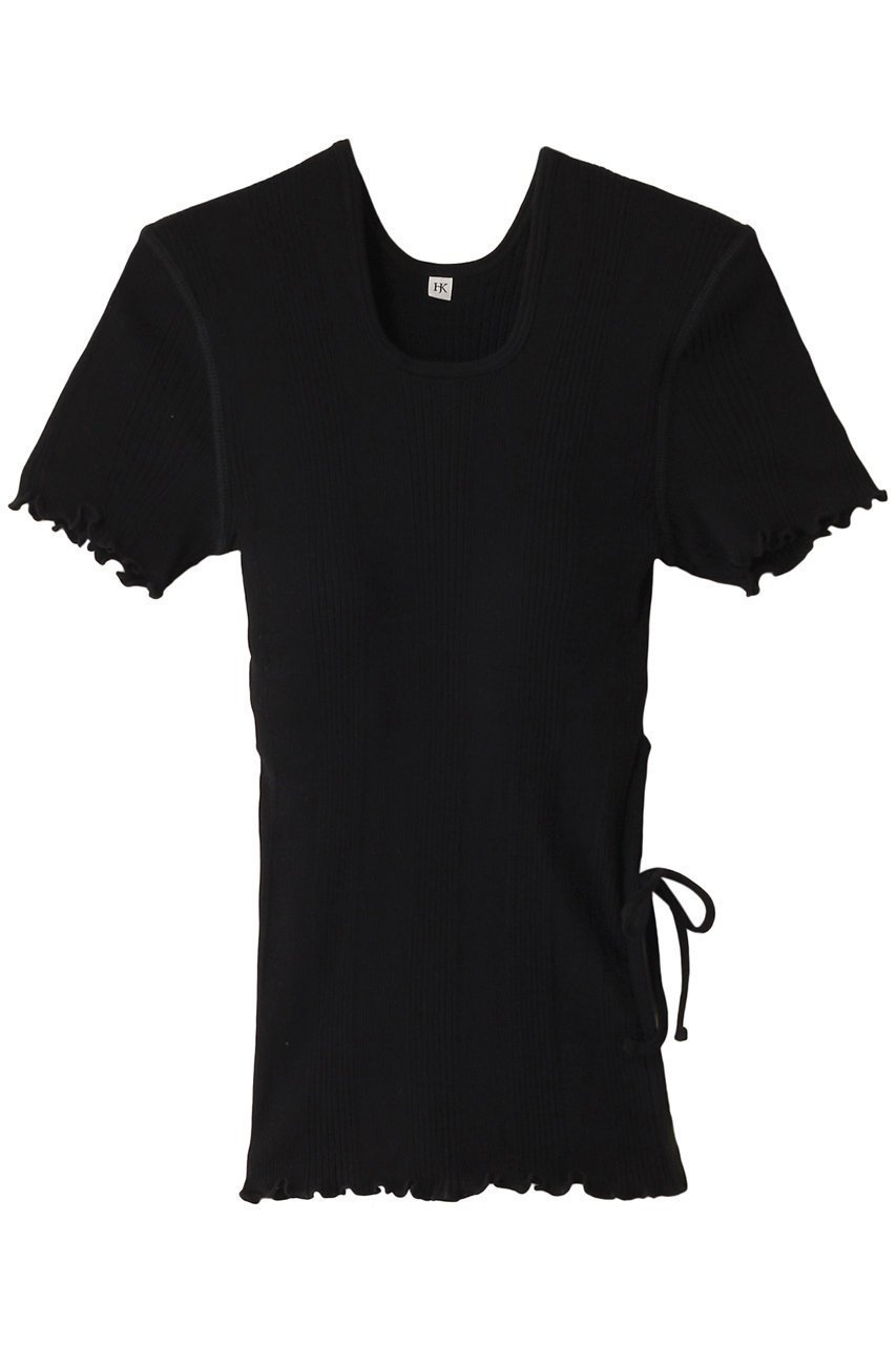 【エリオポール/heliopole】の【HAKUJI】ランダムリブブラHSプルオーバー インテリア・キッズ・メンズ・レディースファッション・服の通販 founy(ファニー) 　ファッション　Fashion　レディースファッション　Fashion for Women　トップス・カットソー　Cut & Sew Tops　シャツ・ブラウス・オフィスカジュアル　Elegant Blouses & Button-Ups　ロングTシャツ・Tシャツ　Longline T-Shirts & Tees　カジュアルプルオーバー・ニットトップス　Pullovers & Knit Tops / Casual Pullovers　カットソー・ベーシックTシャツ　Cut-and-Sewn Tops / Stretch Tees & Basics　インナー　Innerwear　カッティング　Cutting Detail　ショート　Short, Short Length　シルク　Silk, 100% Silk　スリーブ　Sleeve, Long Sleeve / Short Sleeve　フィット　Fit, Slim Fit　リボン　Ribbon, Bow　ロング　Long, Long-Length　ブラック|ID: prp329100004417282 ipo3291000000036029027