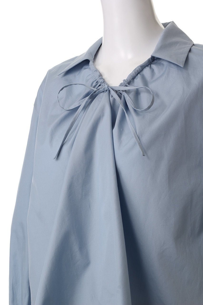 【エリオポール/heliopole】のスキッパーシャツ 人気、トレンドファッション・服の通販 founy(ファニー) 　ファッション　Fashion　レディースファッション　Fashion for Women　トップス・カットソー　Cut & Sew Tops　シャツ・ブラウス・オフィスカジュアル　Elegant Blouses & Button-Ups　ギャザー　Gathered, Ruffled　スキッパー　Skipper, Open Collar　スリーブ　Sleeve, Long Sleeve / Short Sleeve　デコルテ　Décolleté, Neckline　バランス　Balance, Style Balance　フロント　Front, Front Design　リボン　Ribbon, Bow　ロング　Long, Long-Length　other-5|ID: prp329100004417287 ipo3291000000032909795