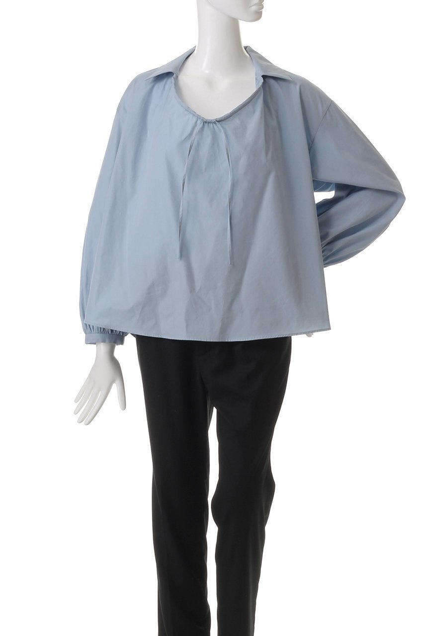 【エリオポール/heliopole】のスキッパーシャツ 人気、トレンドファッション・服の通販 founy(ファニー) 　ファッション　Fashion　レディースファッション　Fashion for Women　トップス・カットソー　Cut & Sew Tops　シャツ・ブラウス・オフィスカジュアル　Elegant Blouses & Button-Ups　ギャザー　Gathered, Ruffled　スキッパー　Skipper, Open Collar　スリーブ　Sleeve, Long Sleeve / Short Sleeve　デコルテ　Décolleté, Neckline　バランス　Balance, Style Balance　フロント　Front, Front Design　リボン　Ribbon, Bow　ロング　Long, Long-Length　other-6|ID: prp329100004417287 ipo3291000000032909797