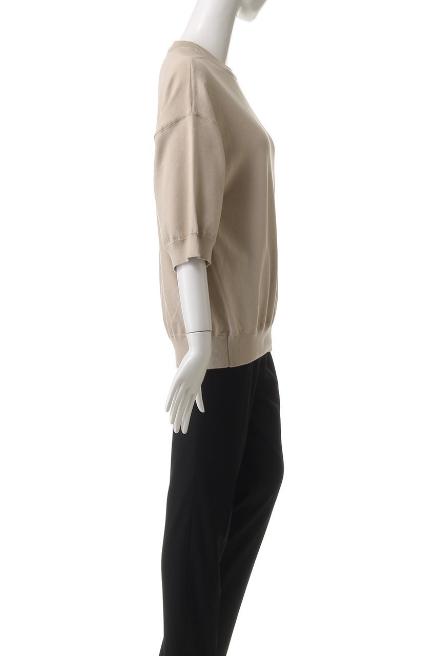 【エリオポール/heliopole】のハーフスリーブクルーネック 人気、トレンドファッション・服の通販 founy(ファニー) 　ファッション　Fashion　レディースファッション　Fashion for Women　トップス・カットソー　Cut & Sew Tops　ニット　Knit Tops & Sweaters　カジュアルプルオーバー・ニットトップス　Pullovers & Knit Tops / Casual Pullovers　シンプル　Simple, Minimal　スウェット / スエット　Sweatshirt, Sweatwear　ベーシック　Basic, Essential　エレガント 上品　Elegant　other-3|ID: prp329100004417288 ipo3291000000032943442