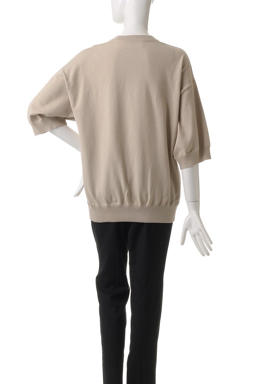 【エリオポール/heliopole】のハーフスリーブクルーネック 人気、トレンドファッション・服の通販 founy(ファニー) 　ファッション　Fashion　レディースファッション　Fashion for Women　トップス・カットソー　Cut & Sew Tops　ニット　Knit Tops & Sweaters　カジュアルプルオーバー・ニットトップス　Pullovers & Knit Tops / Casual Pullovers　シンプル　Simple, Minimal　スウェット / スエット　Sweatshirt, Sweatwear　ベーシック　Basic, Essential　エレガント 上品　Elegant　other-4|ID: prp329100004417288 ipo3291000000032943449