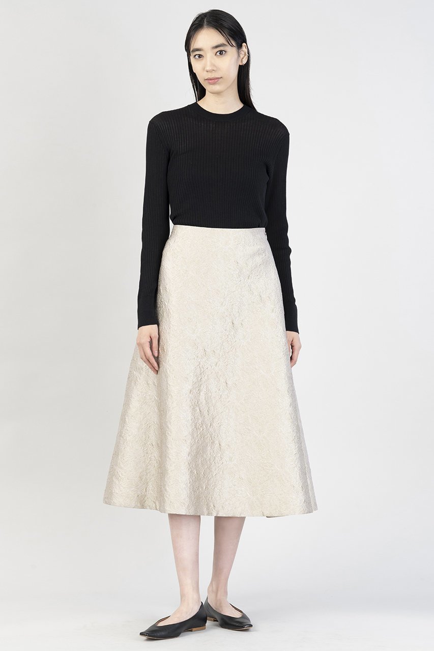 【エステータ/esteta】のシャイニージャカード フレアスカート 人気、トレンドファッション・服の通販 founy(ファニー) 　ファッション　Fashion　レディースファッション　Fashion for Women　スカート　Skirts　Aライン・フレアスカート　A-Line & Flared Skirts　ロングスカート　Long Skirts / Maxi & Midi Skirts　シンプル　Simple, Minimal　ドレープ　Drape, Draping Fabric　フレア　Flare, Flared　ロング　Long, Long-Length　other-7|ID: prp329100004417291 ipo3291000000032825217