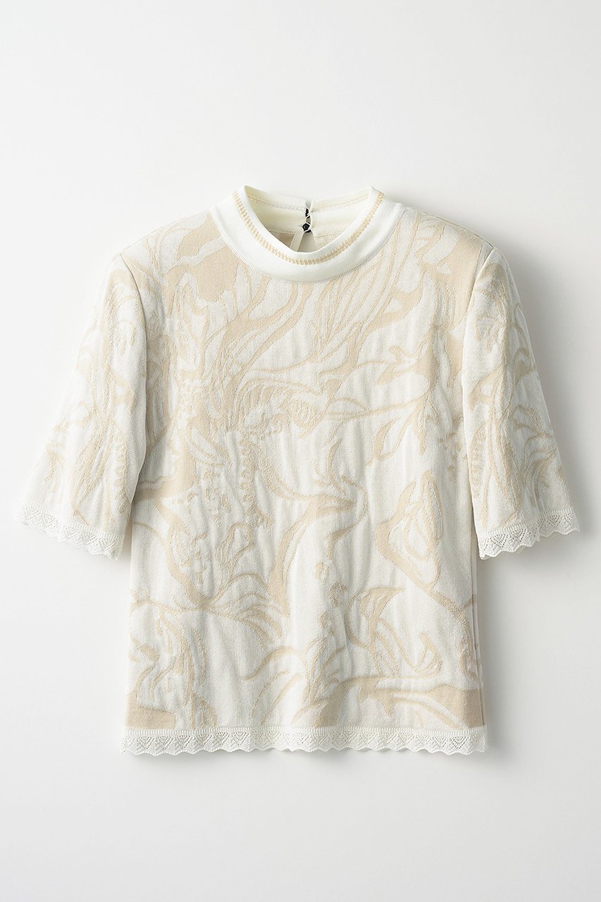 【ミューラル/MURRAL】のFlower vein ニット トップス 人気、トレンドファッション・服の通販 founy(ファニー) 　ファッション　Fashion　レディースファッション　Fashion for Women　トップス・カットソー　Cut & Sew Tops　ニット　Knit Tops & Sweaters　カジュアルプルオーバー・ニットトップス　Pullovers & Knit Tops / Casual Pullovers　エレガント 上品　Elegant　シンプル　Simple, Minimal　ジャカード／ジャガード　Jacquard, Woven Pattern　 other-1|ID: prp329100004418863 ipo3291000000032933872