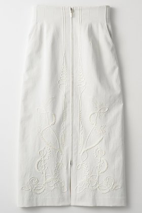 【ミューラル/MURRAL】のCucurbita embroidered スカート 人気、トレンドファッション・服の通販 founy(ファニー) ファッション Fashion レディースファッション WOMEN スカート Skirt ロングスカート Long Skirt エレガント 上品 Elegant ストレッチ Stretch スリット Slit フォルム Form フロント Front リネン Linen ロング Long 吸水 Water Absorption NEW・新作・新着・新入荷 New Arrivals |ID:prp329100004418869