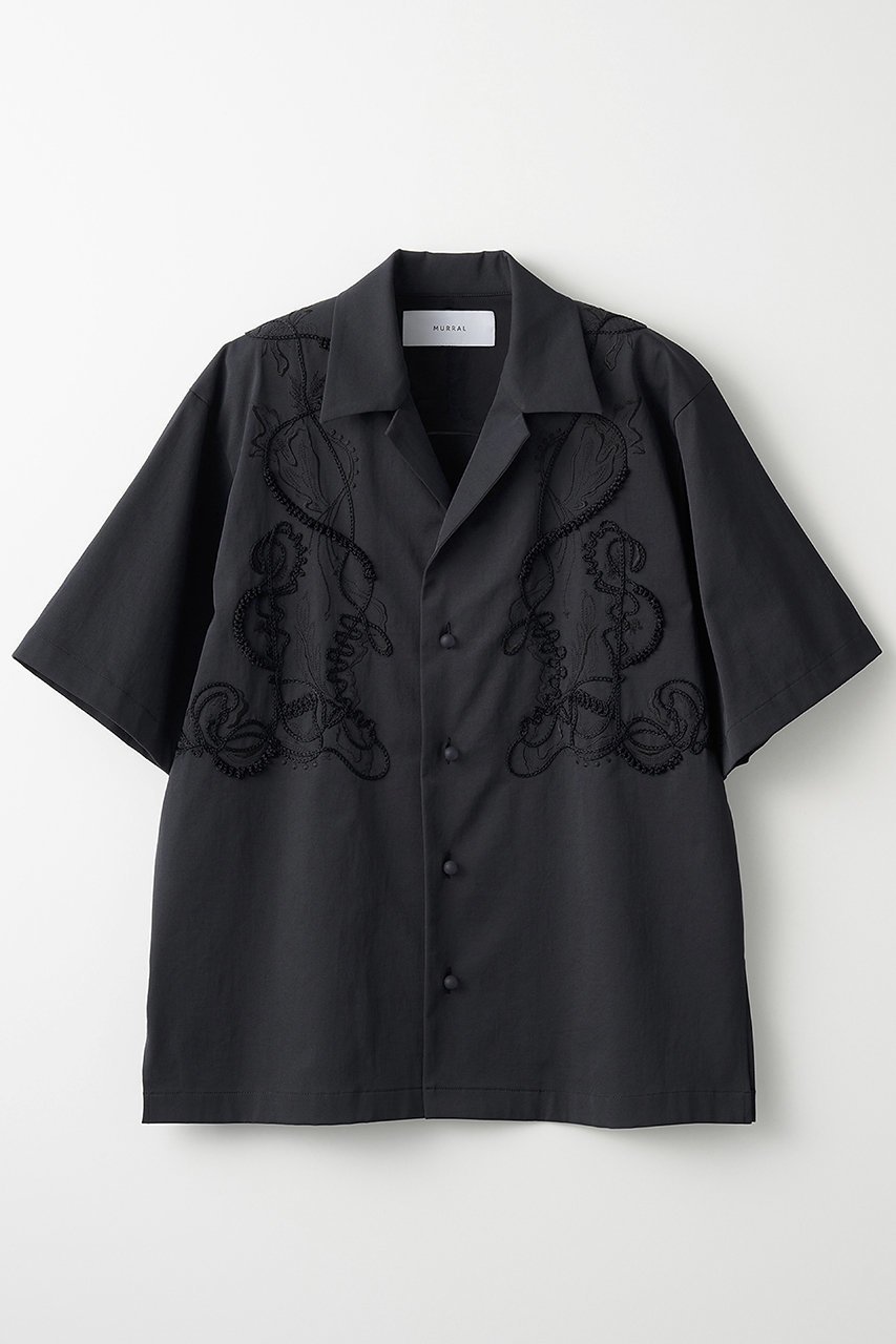 【ミューラル/MURRAL】のCucurbita embroidered シャツ インテリア・キッズ・メンズ・レディースファッション・服の通販 founy(ファニー) 　ファッション　Fashion　レディースファッション　WOMEN　トップス・カットソー　Tops/Tshirt　シャツ/ブラウス　Shirts/Blouses　ショート　Short　スリーブ　Sleeve　フォルム　Form　リネン　Linen　リラックス　Relax　吸水　Water Absorption　NEW・新作・新着・新入荷　New Arrivals　ブラック|ID: prp329100004418871 ipo3291000000030850696