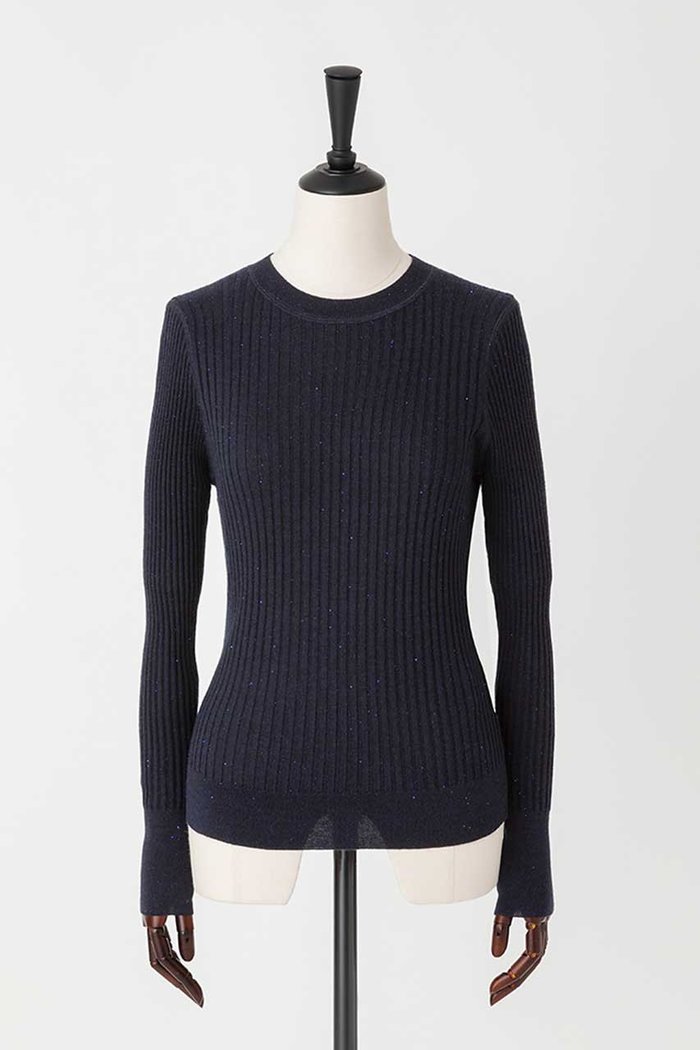 【オーヴィル/EAUVIRE】のモックネックリブプルオーバー インテリア・キッズ・メンズ・レディースファッション・服の通販 founy(ファニー) https://founy.com/ ファッション Fashion レディースファッション WOMEN トップス・カットソー Tops/Tshirt ニット Knit Tops プルオーバー Pullover カシミヤ Cashmere シルク Silk スパンコール Sequins スペシャル Special |ID: prp329100004418887 ipo3291000000030850735