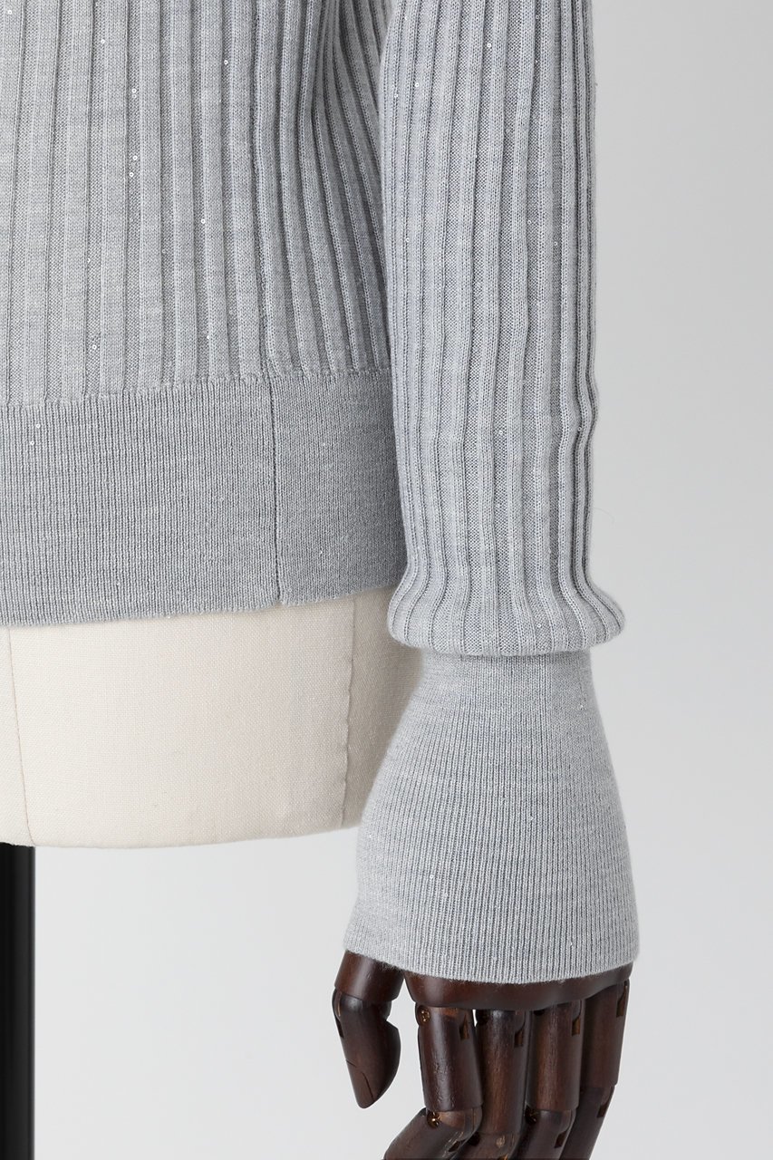 【オーヴィル/EAUVIRE】のモックネックリブプルオーバー 人気、トレンドファッション・服の通販 founy(ファニー) 　ファッション　Fashion　レディースファッション　WOMEN　トップス・カットソー　Tops/Tshirt　ニット　Knit Tops　プルオーバー　Pullover　カシミヤ　Cashmere　シルク　Silk　スパンコール　Sequins　スペシャル　Special　other-5|ID: prp329100004418887 ipo3291000000031329264